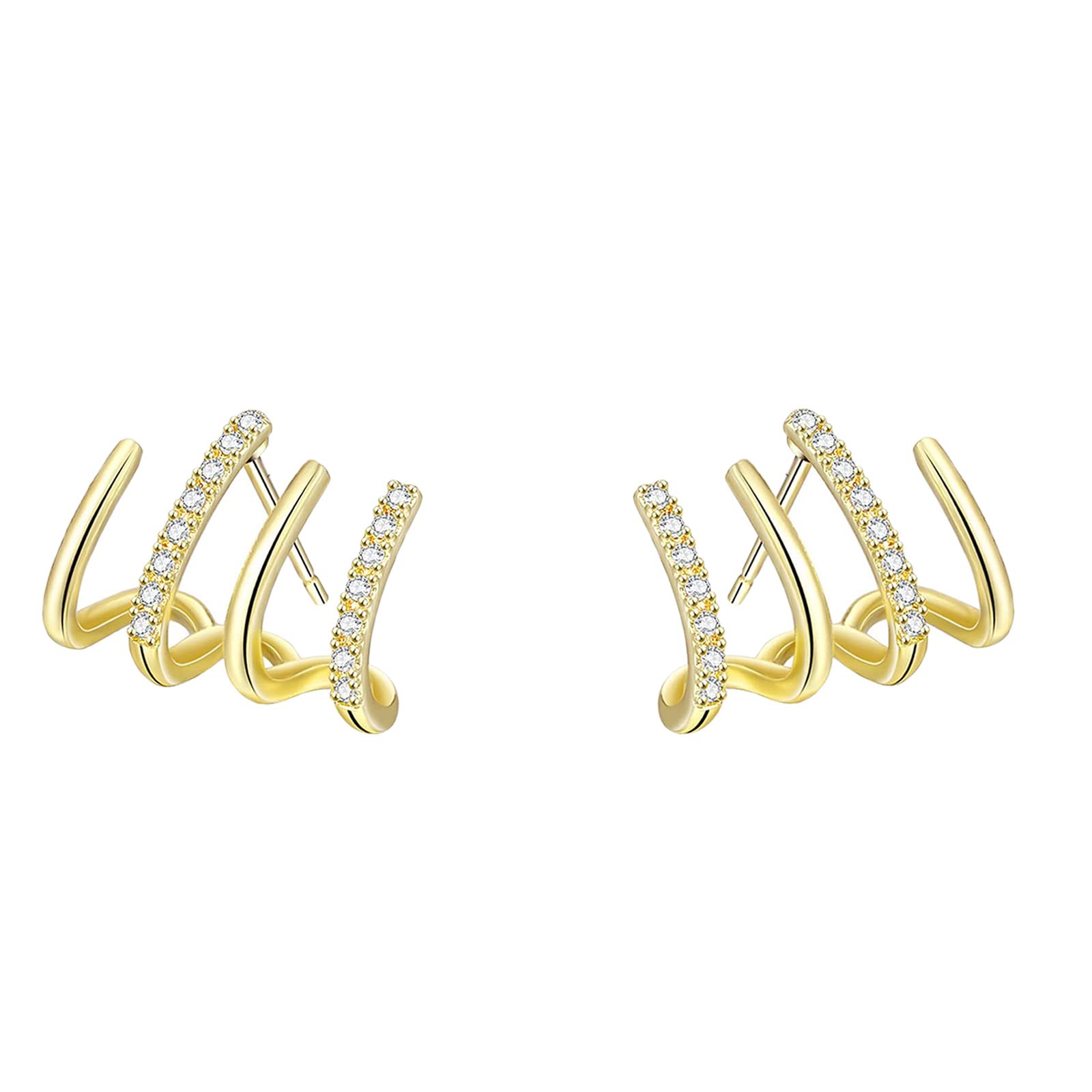 Hypoallergenic Sterling Silver Claw Hoop Earrings for Women & Girls - Simple Cuff Ear Piercing Jewelry Gift for Sisters, Moms, Lovers & Friends | Perfect for Everyday Wear, Parties & Special Occasions