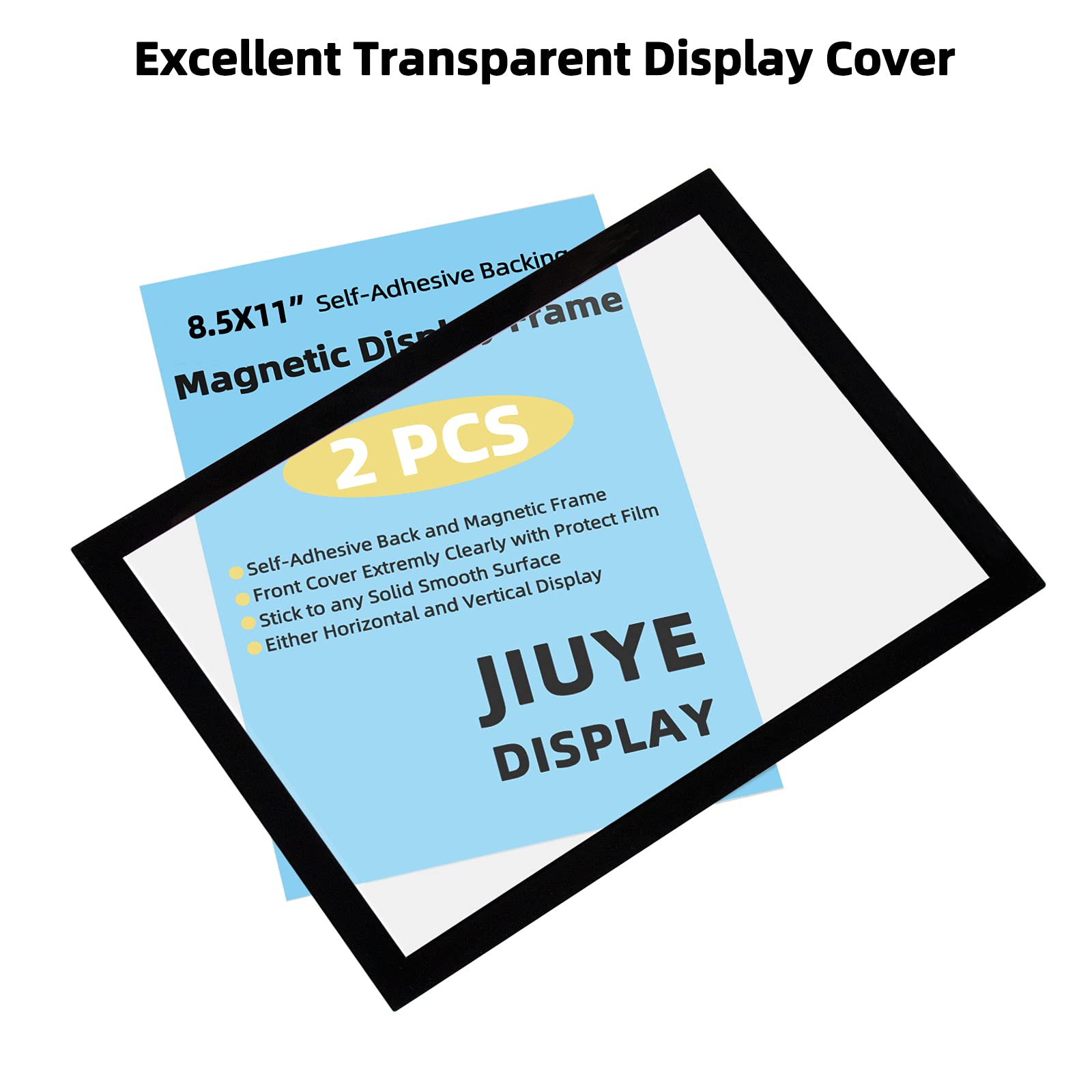 8.5 x 11 Magnetic Sign Holder with Clear PVC Cover - Wall Mount Self Adhesive Picture Frame for Documents, Posters & Papers (6 Pack) - Perfect for Offices, Retail Displays & Home Decor