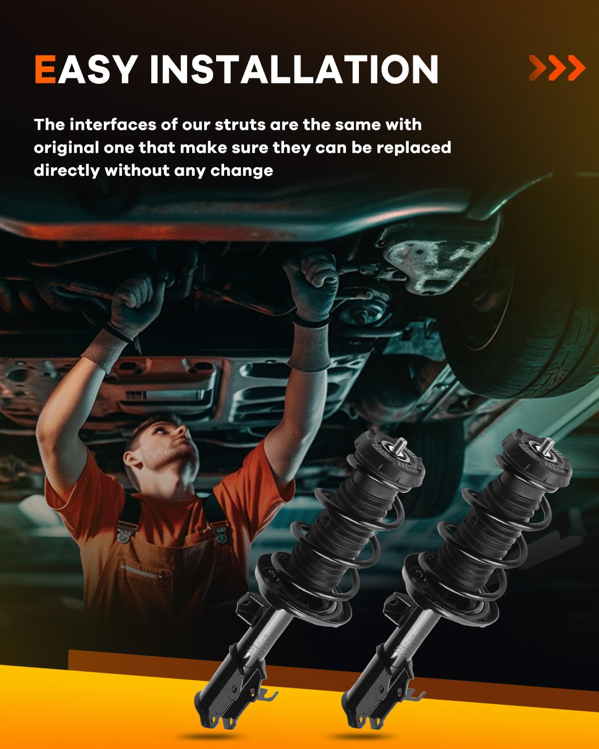 OCPTY Complete Strut Assembly with Shocks - Replacement for 2011-2012 Chevrolet Cruze (Front & Rear) 272627/372664 272626/372663 - Improves Ride Comfort & Handling for Daily Commuting & Road Trips