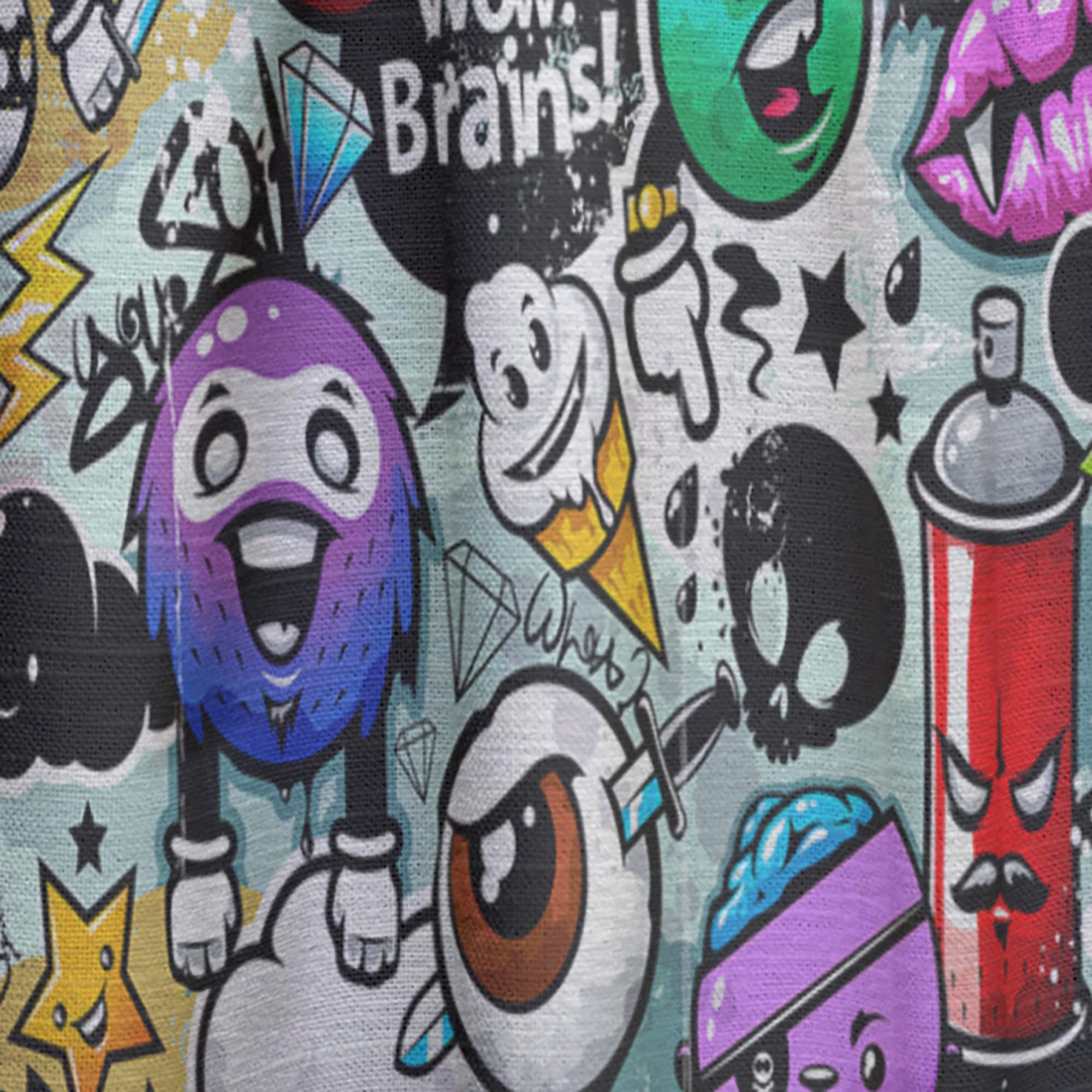 DesignQ Graffiti Texture Thermal Insulated Curtains - Single Panel 52x108 - Blackout Drapes for Bedroom & Living Room - Perfect for Home Decor, Privacy & Light Control
