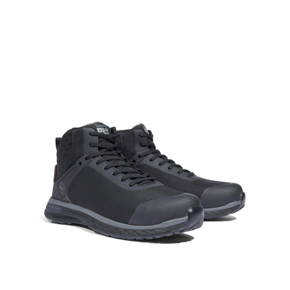Men's Composite Toe Work Boots - Black Safety Shoes for Construction & Heavy Duty Work - Slip Resistant, Electrical Hazard Protection