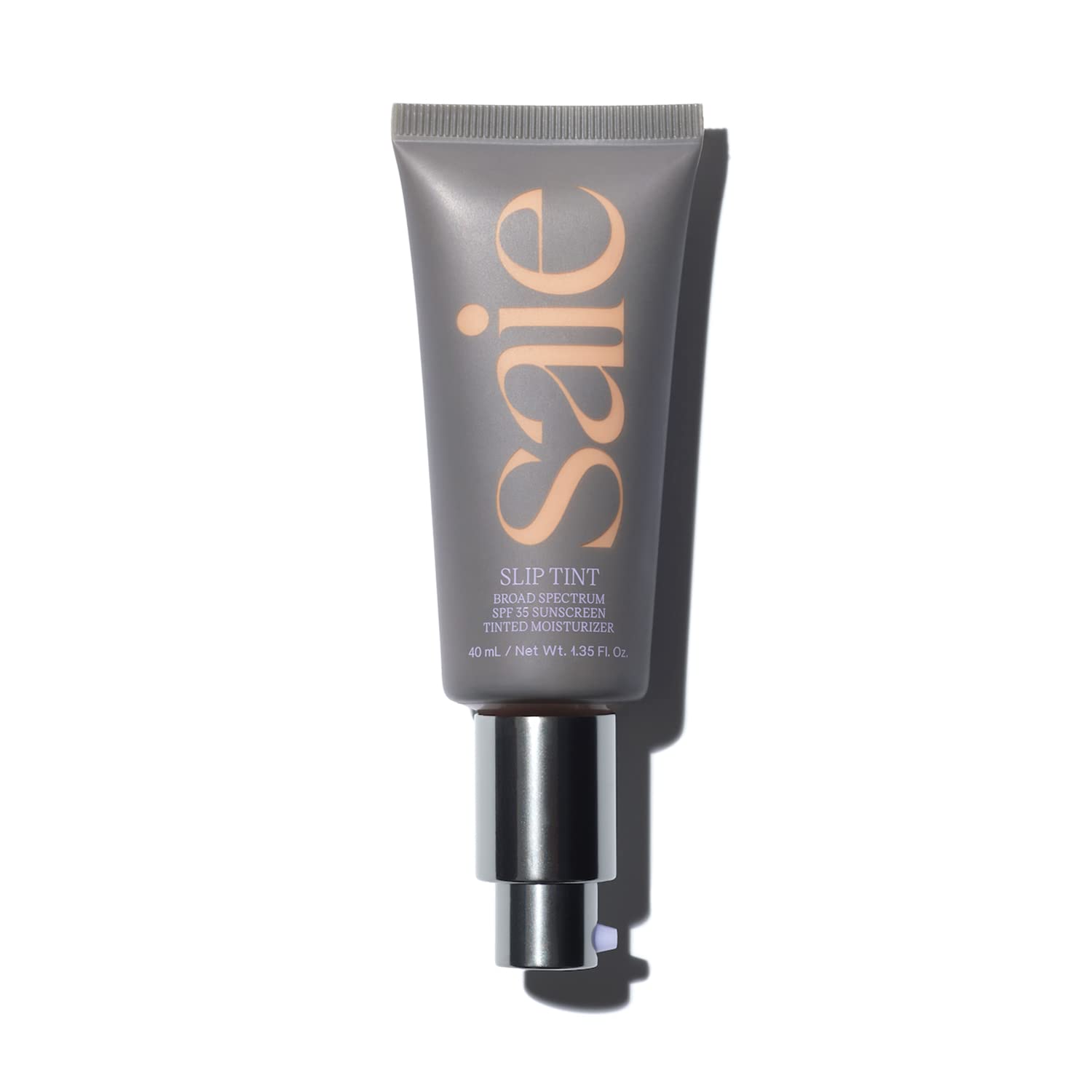 Saie Slip Tint SPF 35 Tinted Moisturizer - Lightweight Hydrating Foundation with Hyaluronic Acid & Zinc Oxide Sunscreen - Shade Four (1.35 oz) | Perfect for Daily Wear, Natural Makeup Looks & Sun Protection