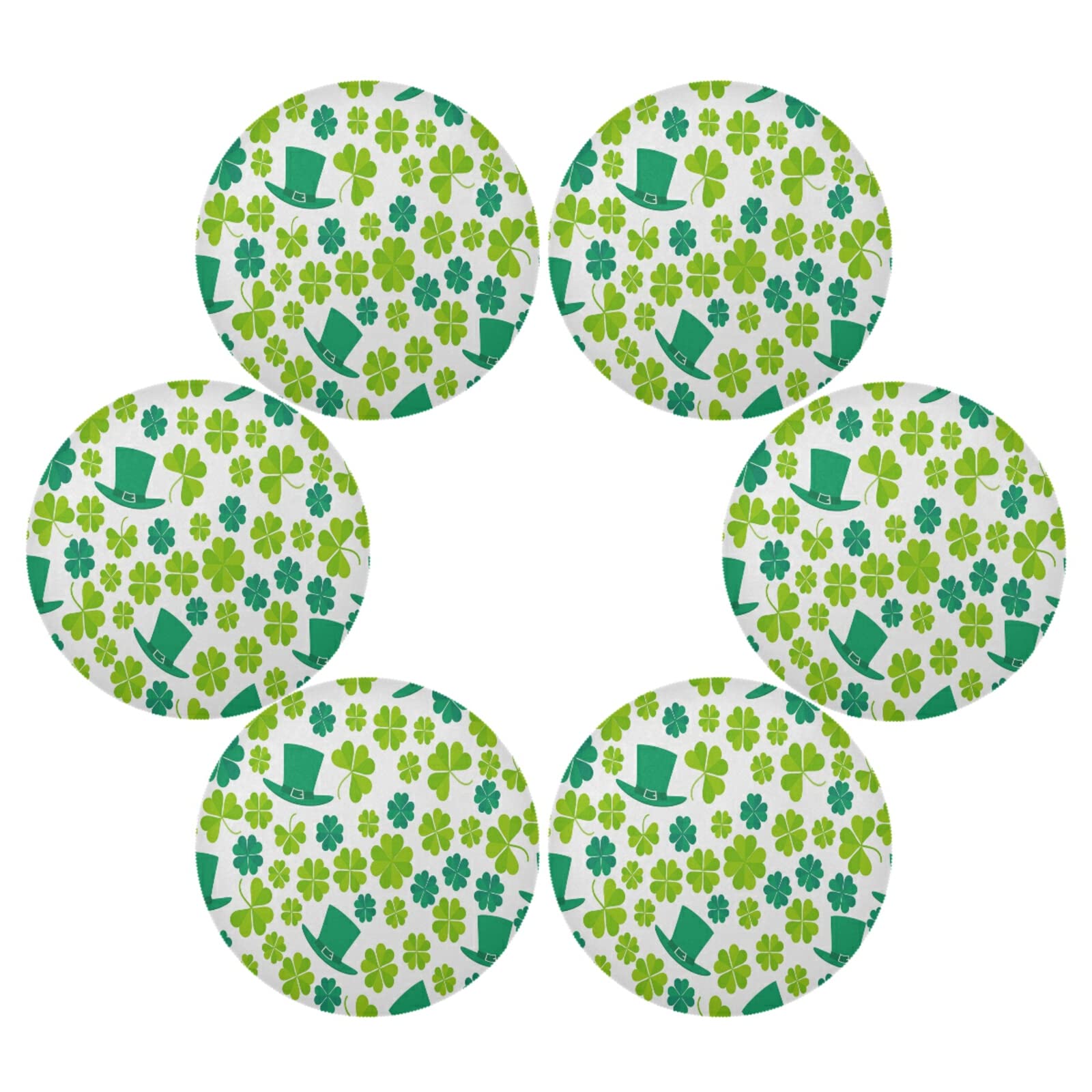 4 Pack St. Patrick's Day Shamrock Placemats - Heat-Resistant Washable Table Mats for Kitchen Dining - Perfect for Irish Themed Parties, Holiday Decor & Everyday Use