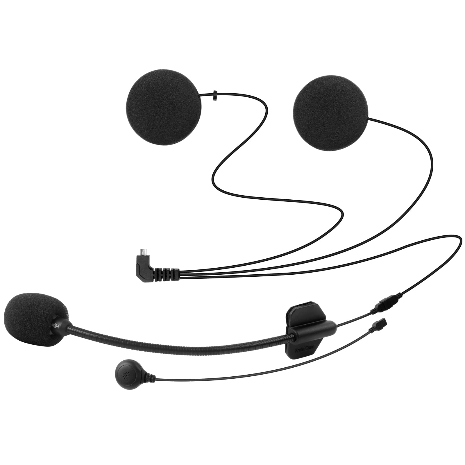 FreedConn Motorcycle Bluetooth Headset with Soft Cable - Compatible with TCOM VB, T-COM SC, KY PRO - Noise Cancelling Mic & Headphones for Helmet Intercom - Perfect for Group Riding & Communication on the Road