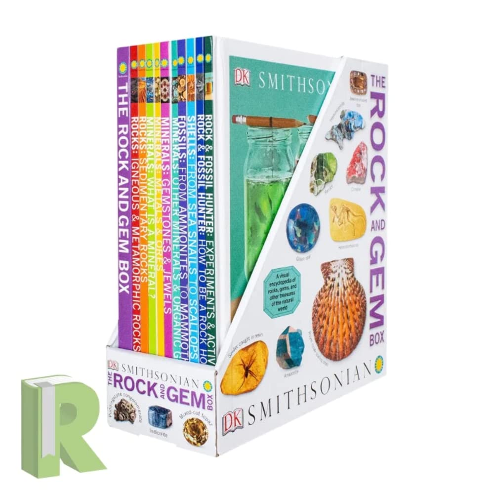 The Rock and Gem Box - 10 Hardcover Book Collection for Geology Enthusiasts | Perfect for Kids' Science Education & Rock Collecting Hobby