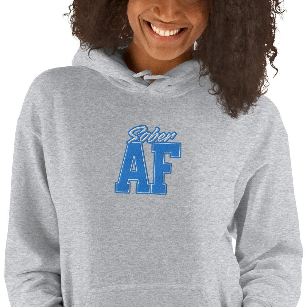 Sober AF Premium Embroidered Unisex Hoodie - Soft Cotton Pullover Sweatshirt for Men & Women | Perfect for Casual Wear, Street Style & Everyday Comfort