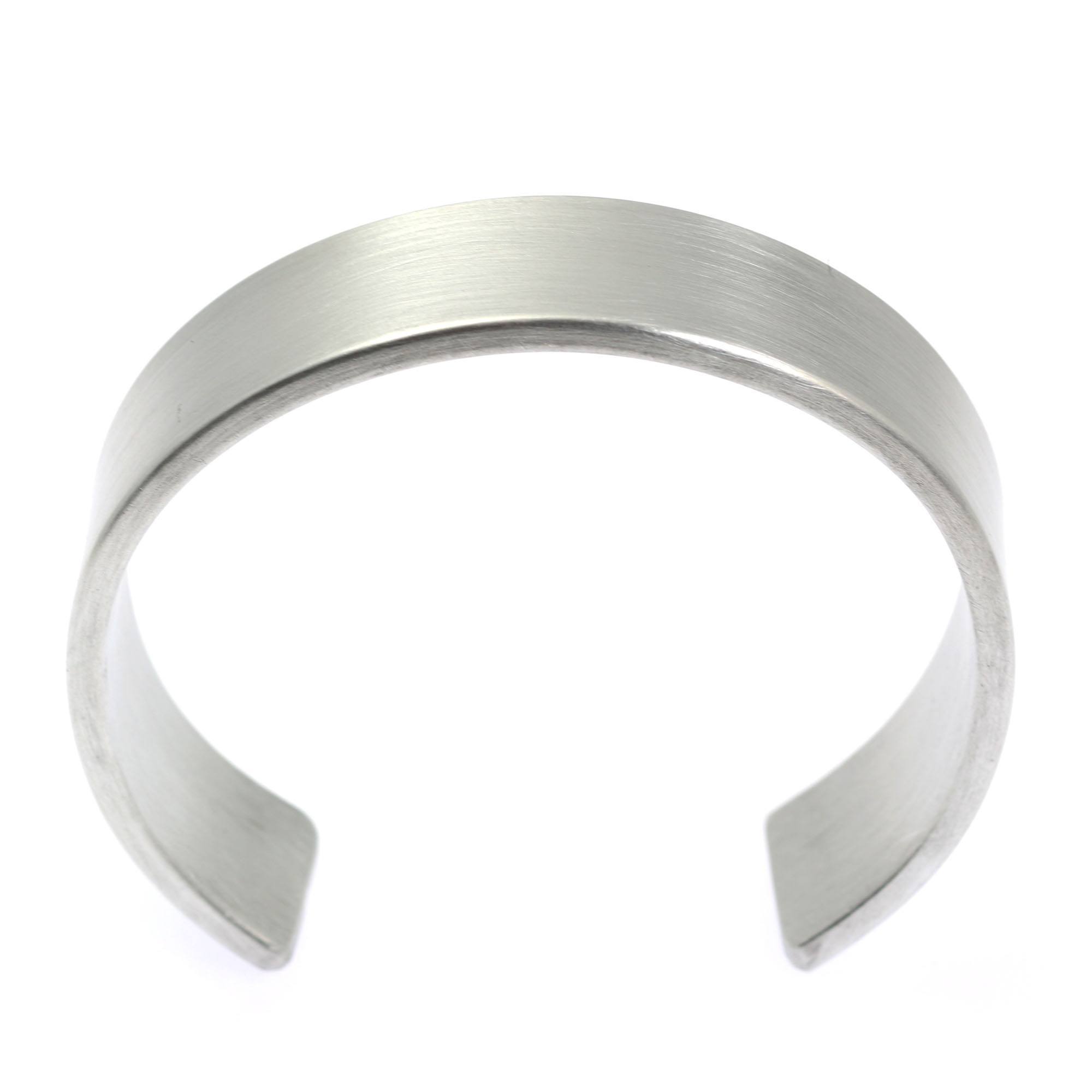 19mm Brushed Aluminum Cuff Bracelet for Women - Elegant Adjustable Wristband for Casual & Formal Wear - Perfect Gift for Birthday, Anniversary & Special Occasions