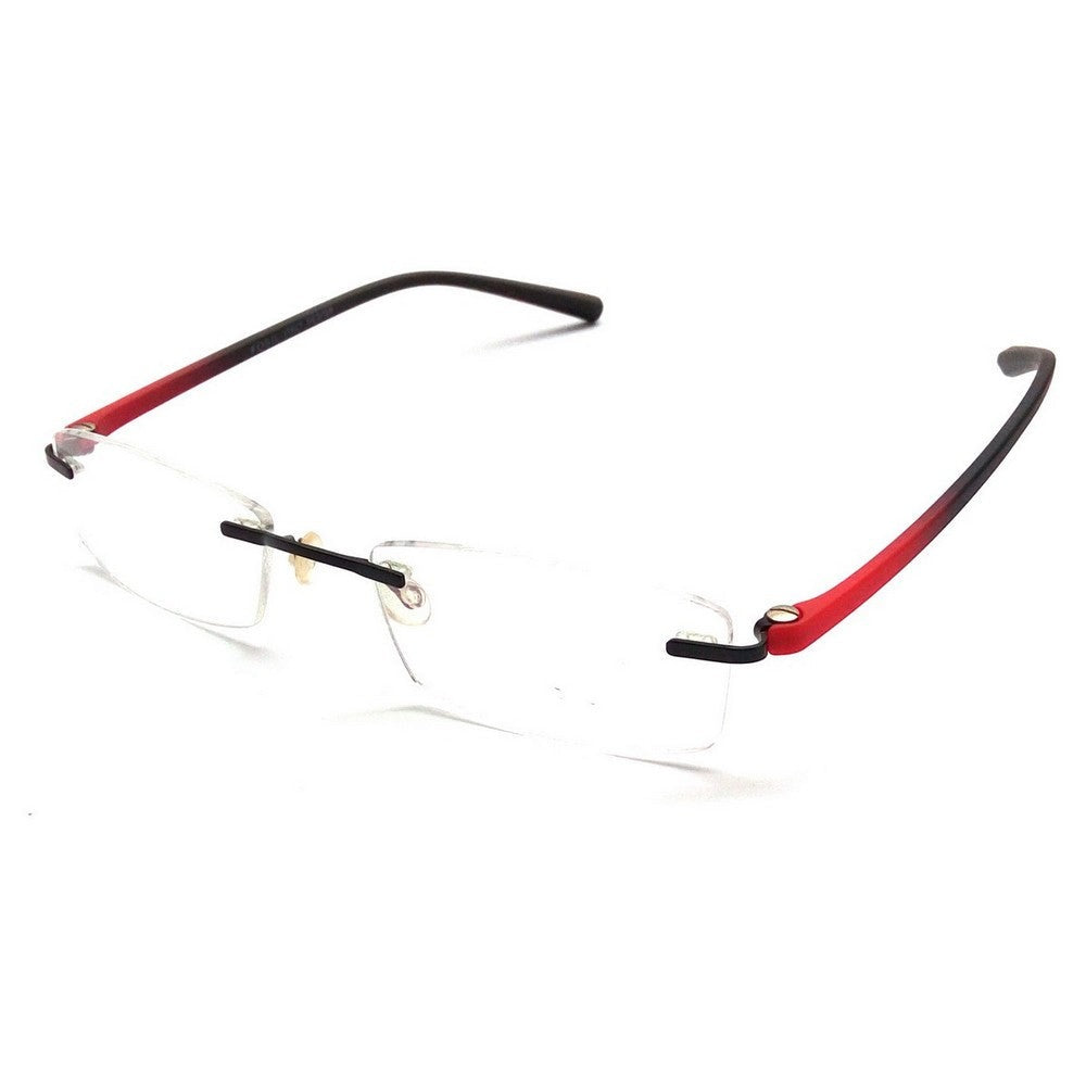 Blue Light Blocking Red Rimless Computer Glasses - Anti Eye Strain Frameless Eyewear for Men & Women - Perfect for Gaming, Office Work & Screen Use