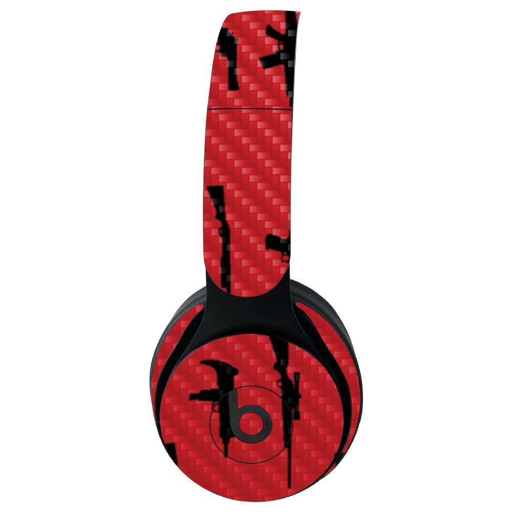 MightySkins Carbon Fiber Skin for Beats Solo Pro Wireless Headphones - Guns | Protective Durable Textured Cover | Easy to Apply & Remove | Made in USA | Perfect for Travel, Gym & Daily Use