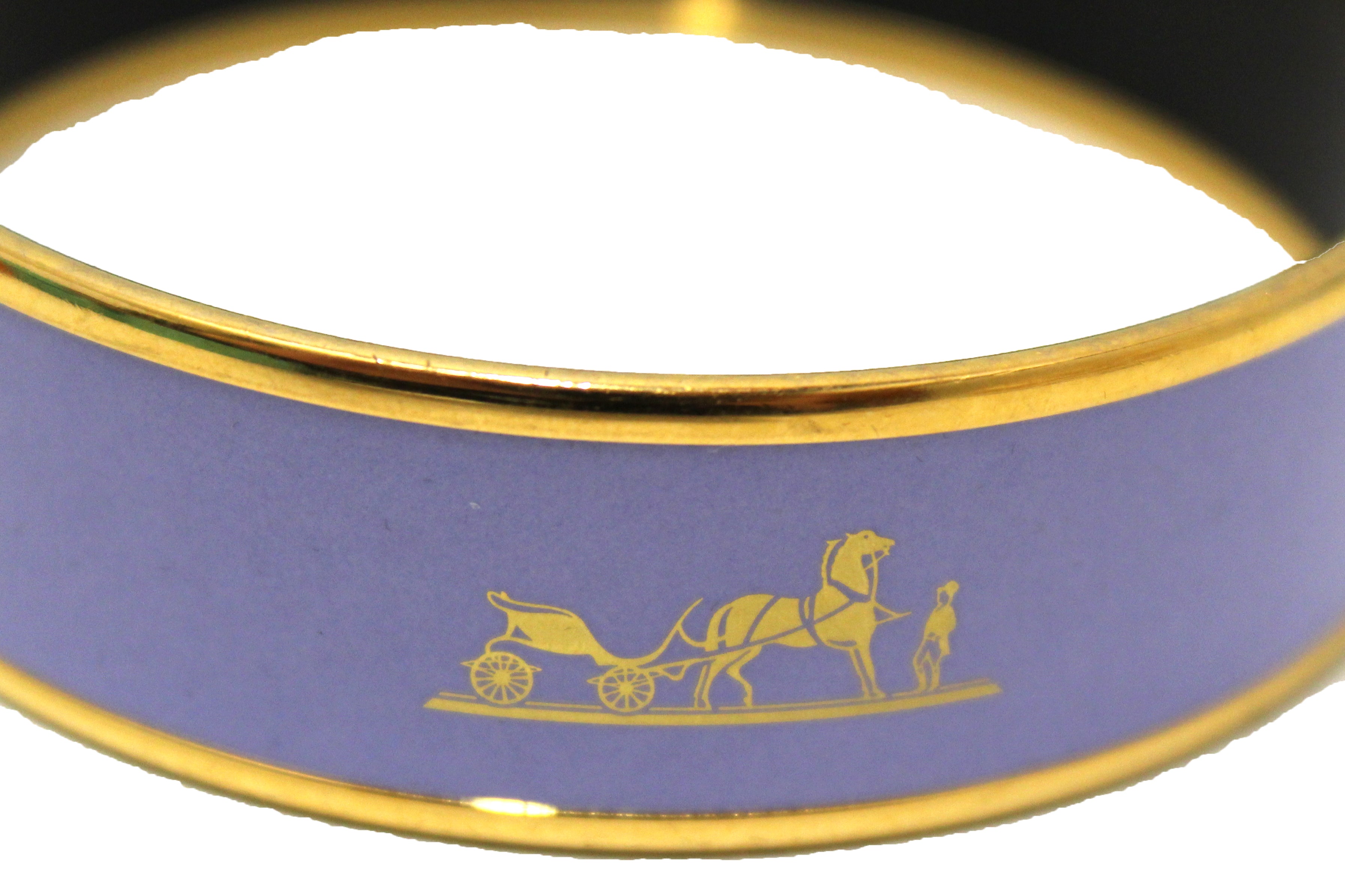 Authentic Hermes Light Purple Lavender Enamel Bangle Bracelet - Elegant Jewelry for Women, Perfect for Parties, Weddings & Special Occasions