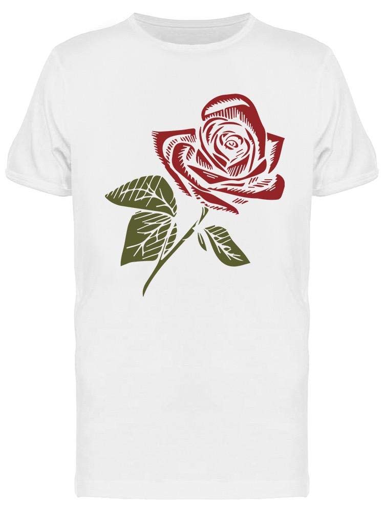 Smartprints Red Rose Tattoo Graphic T-Shirt for Men | Vintage Floral Print Cotton Tee | Casual Streetwear & Date Night Outfit