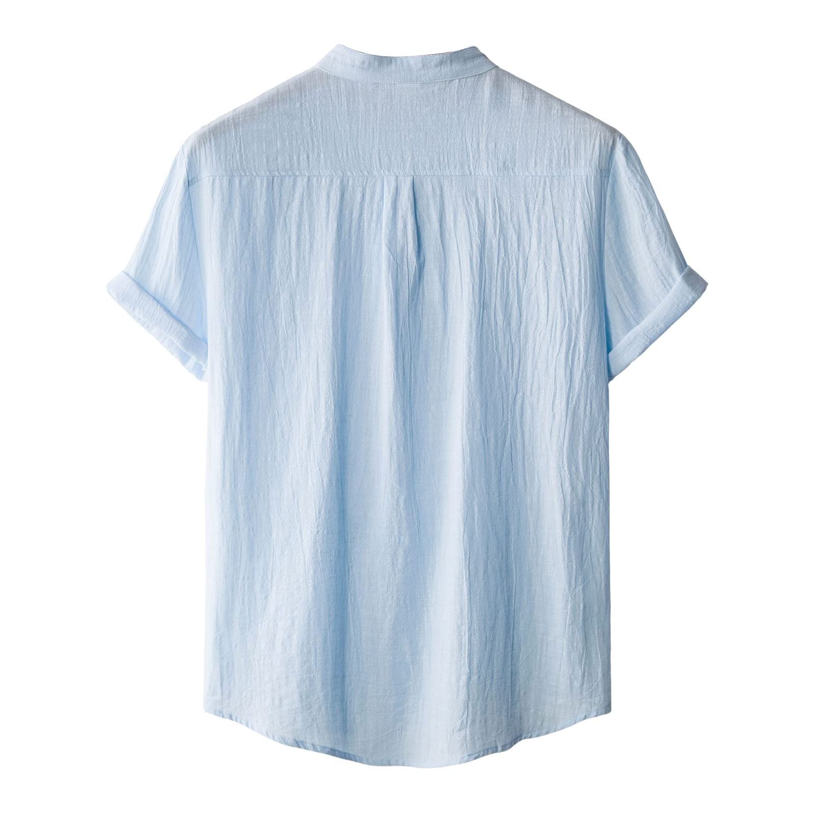 Men's Long Sleeve Casual Shirt - Summer Stretchy Solid Color Dress Top for Work & Outdoor Activities