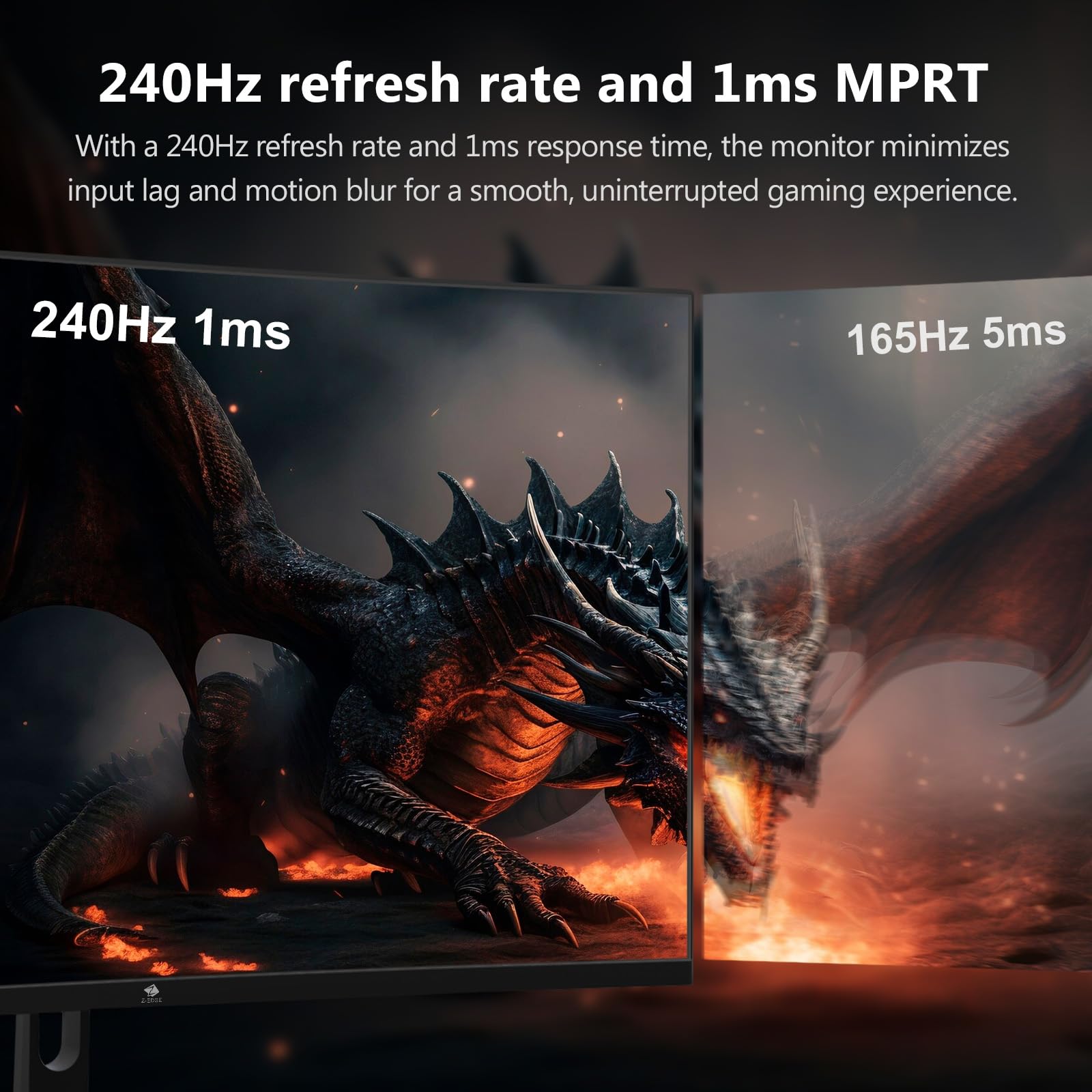 Z-Edge 32-inch Curved Gaming Monitor - Full HD 1080p 240Hz 1ms Response, AMD FreeSync Premium, Frameless Design, DisplayPort & HDMI - Perfect for Esports, FPS Gaming and Home Office Setup