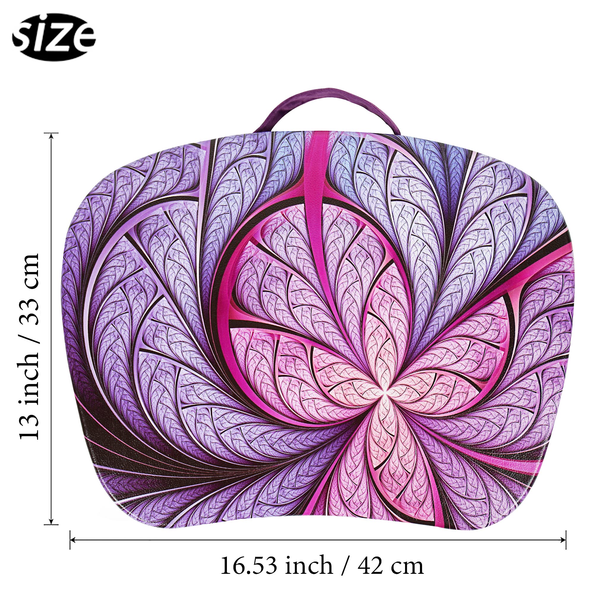 Portable Lap Desk with Pillow Cushion for Laptop - Adjustable Laptop Stand for 15.6 Inch Notebook, Tablet & Books - Lightweight Home Office & Student Study Desk (Purple Flower Design) - Perfect for Working in Bed, Couch or Outdoor Use