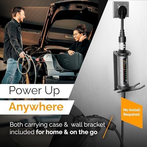 J+ Portable Level 2 EV Charger 40 Amp (J1772, 9.6KW) - 240V Electric Vehicle Charging Station with NEMA 14-50 & 5-15 Plugs - ETL Certified, IP67 Waterproof, 25ft Cable for Indoor/Outdoor Use - Perfect for Home, Office & Road Trip Charging