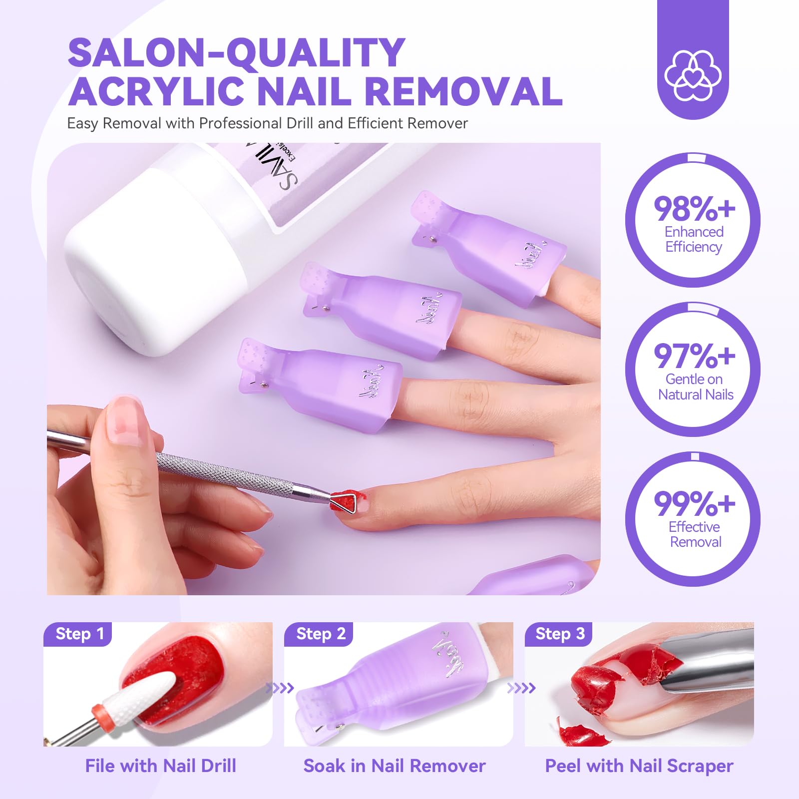 Saviland Acrylic Nail Kit for Beginners & Professionals - 4 Colors Non-Yellowing Acrylic Powder & Liquid Set with Nail Brush & Tips | DIY Salon-Quality Manicures at Home, Perfect for Nail Art & Extensions
