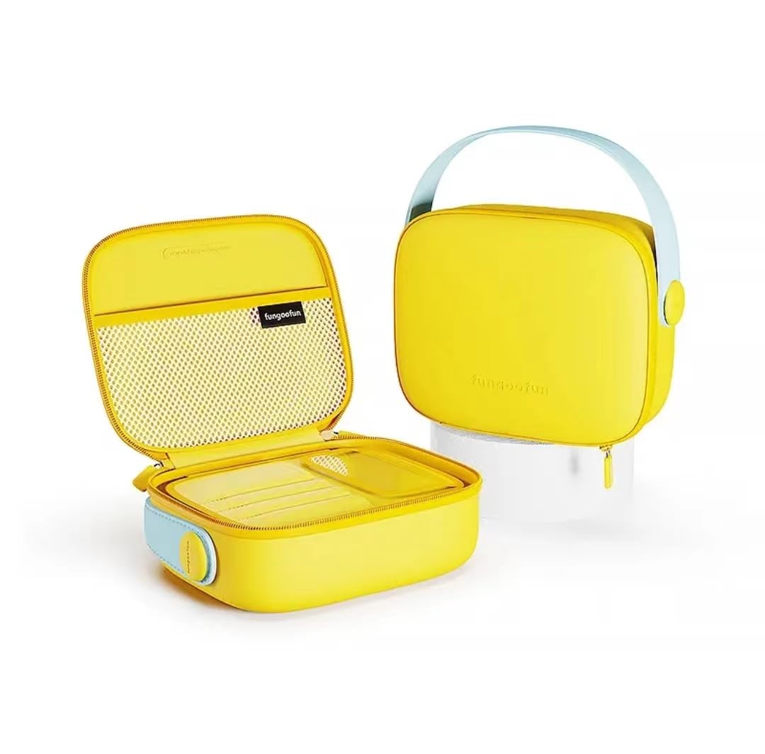 Waterproof EVA Travel Makeup Bag - Large Capacity Cosmetic Organizer with Separate Compartments for Women & Girls - Perfect for Makeup, Skincare, Chargers & Eyeliners (Yellow, Size L) - Ideal for Travel, Gym, Daily Use & On-the-Go Organization