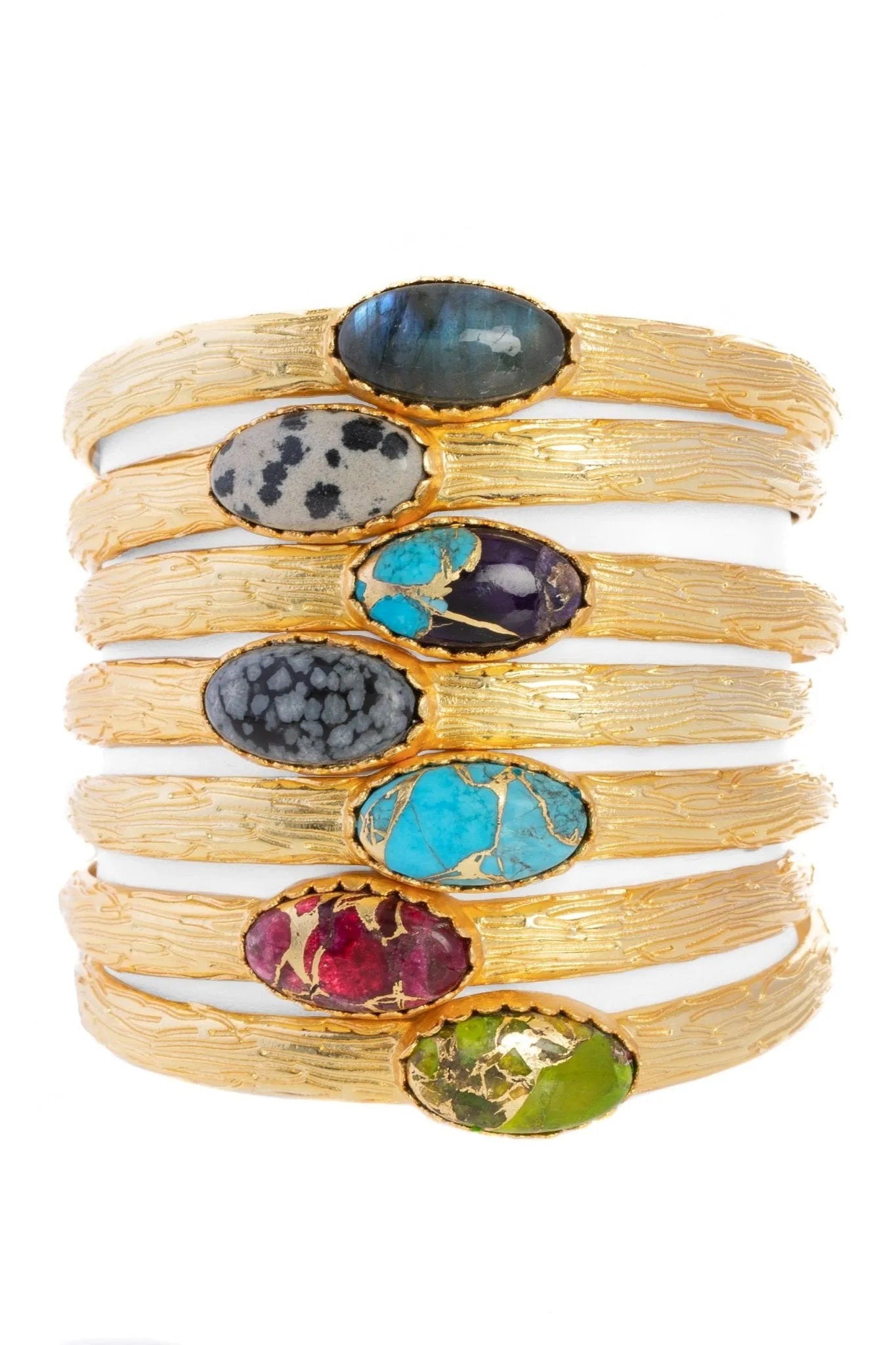 Exquisite Gemstone Cuff Bracelet for Women - Handmade Boho Jewelry with Natural Stones - Perfect for Weddings, Parties & Everyday Wear