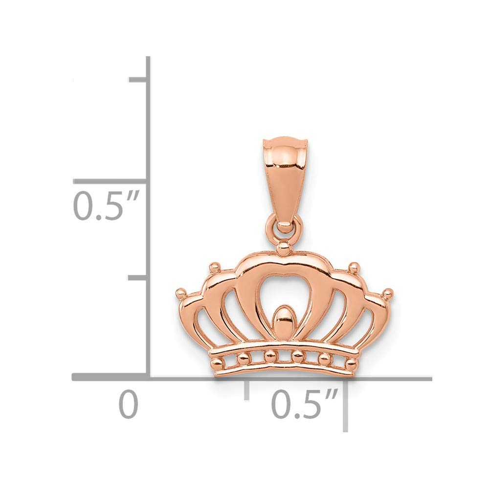 14K Rose Gold Crown Pendant Necklace - Elegant Jewelry for Women | Perfect for Gifts, Parties & Special Occasions