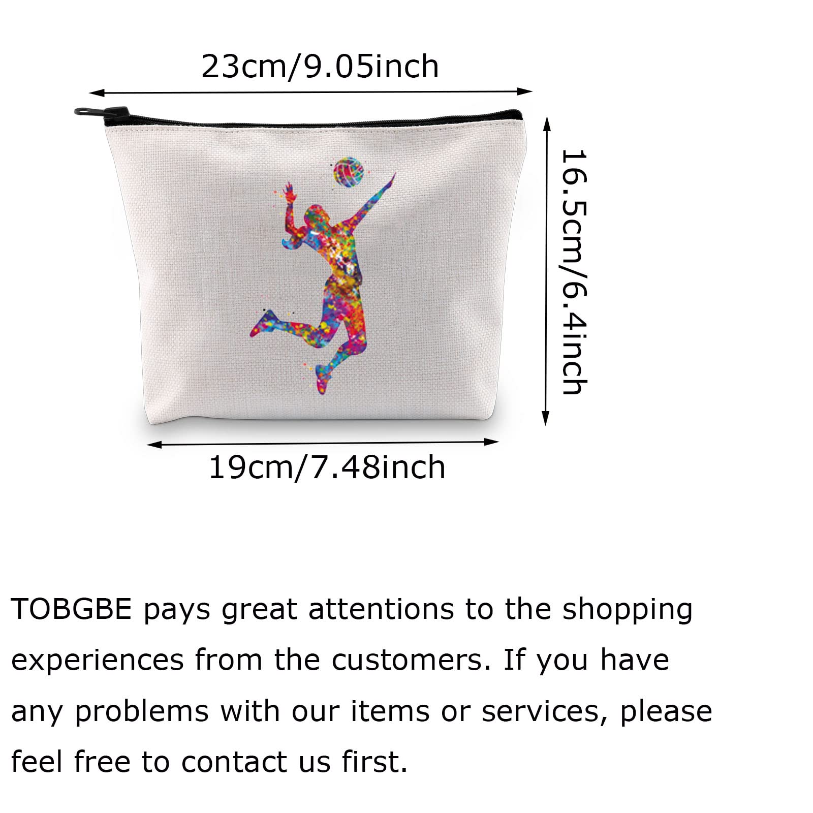 TOBGBE Volleyball Lover Gift - Cute Sports Themed Makeup Bag for Women, Girls, Coaches & Players - Perfect for Travel, Gym, Beach & Volleyball Tournaments (Volleyball Fan Accessories)