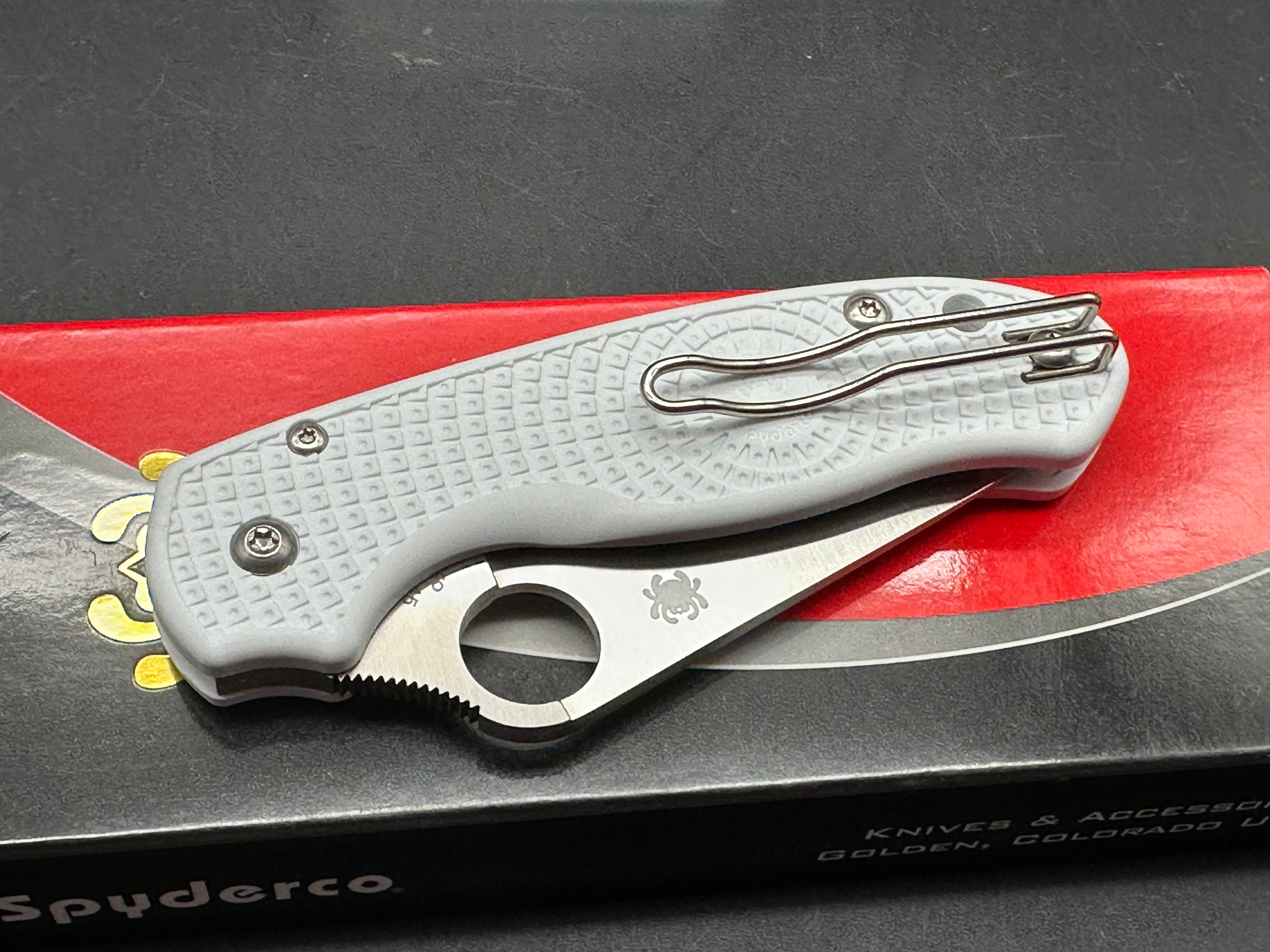 Spyderco Para 3 LW Folding Knife - White FRN Handle, Rex45 Steel Blade - New in Box - Perfect for EDC, Outdoor Adventures & Survival Gear