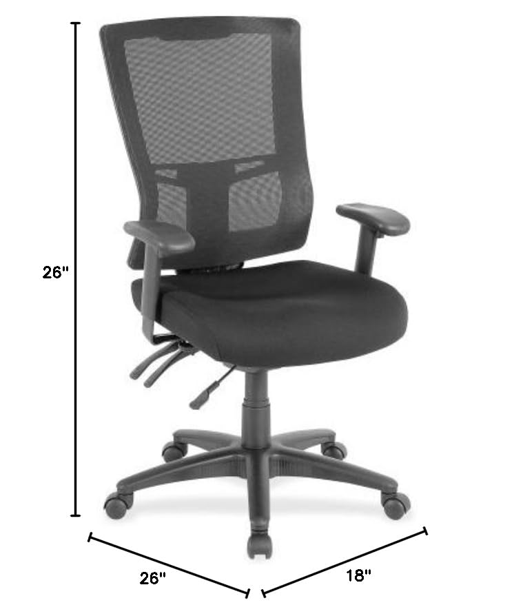 Ergonomic High-Back Mesh Office Chair with Lumbar Support - Adjustable Swivel Task Chair for Home & Office Workspace, Gaming, and Long Hours Sitting Comfort