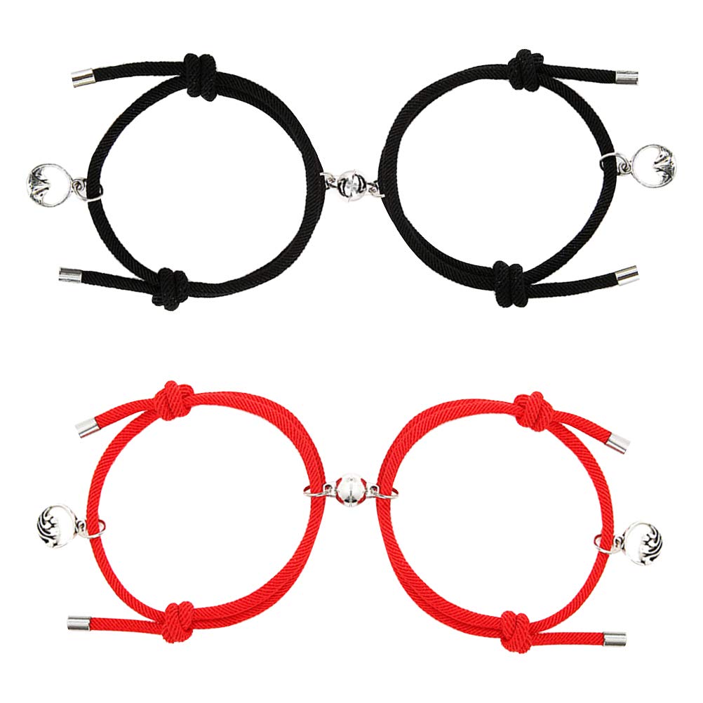 Amosfun 2 Pairs Couple Bracelets - Matching Love Promise Bangles for Him & Her, Unisex Alloy Jewelry Set, Perfect for Anniversaries, Valentine's Day Gifts & Romantic Date Nights