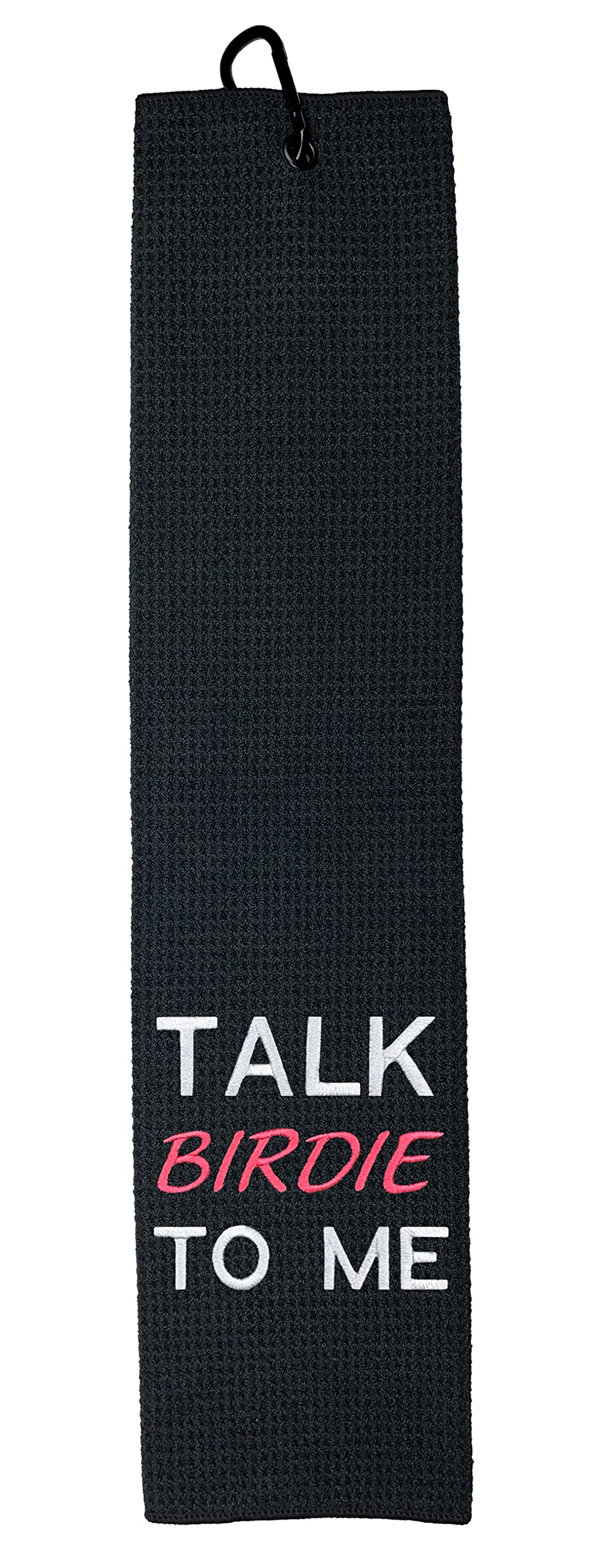 Funny Women's Golf Towel - 'Talk Birdie to Me' Golf Accessory - Best Golf Gift for Women - Birthday Present for Female Golfers - Perfect for Course, Practice & Tournaments
