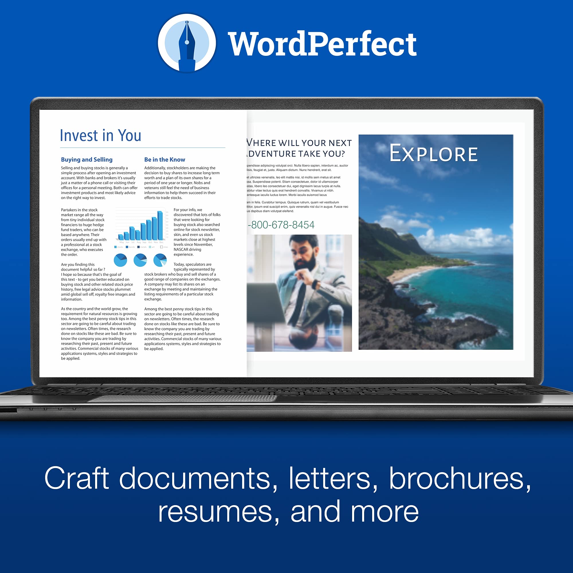 Corel WordPerfect Office Standard 2021 - Professional Word Processor, Spreadsheet & Presentation Software Suite [PC Download/Key Card] for Business, Education & Home Office Use