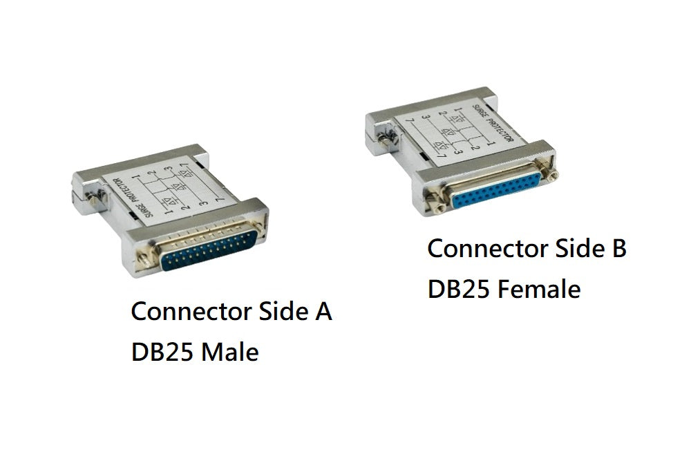 RS 232 Serial Surge Protector (3MOV) DB25 Male to Female Connector - 1 PC/Pack - Protect Your Serial Devices from Power Surges - Ideal for Industrial Equipment, Data Centers & Telecom Systems