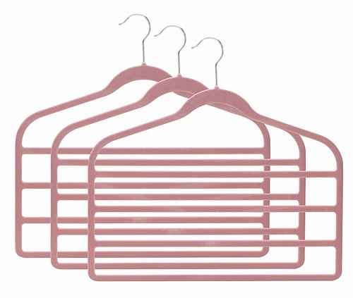 Slim Pink Multi-Purpose Clothes Hanger - Space Saving Closet Organizer for Pants, Skirts, and Scarves | Perfect for Small Closets & Travel