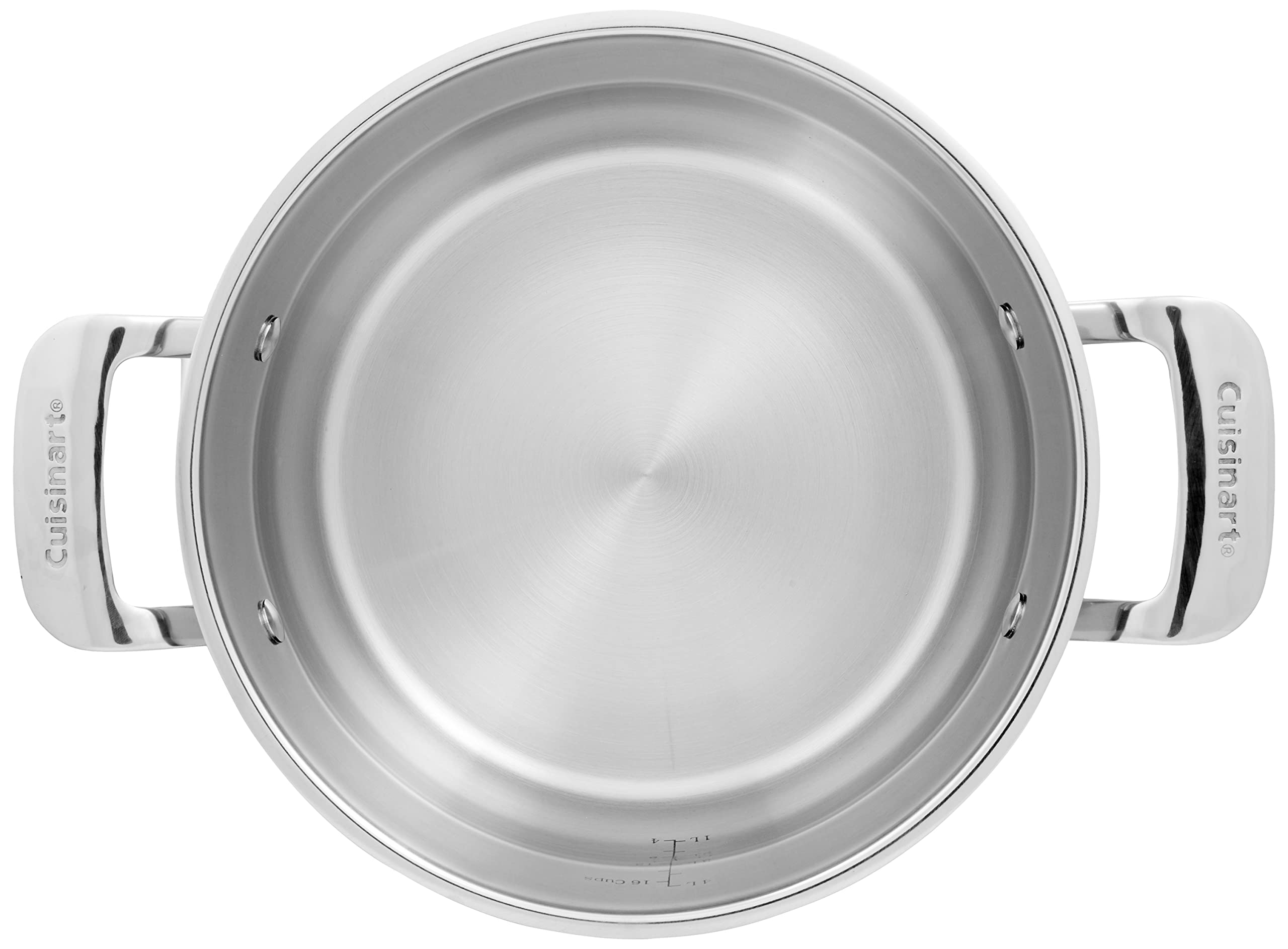 Cuisinart Contour Stainless Steel 5-Quart Dutch Oven with Glass Lid - Silver | Heavy Duty Enameled Cast Iron Pot for Braising, Stewing & Baking | Perfect for Soups, Casseroles & Bread Making