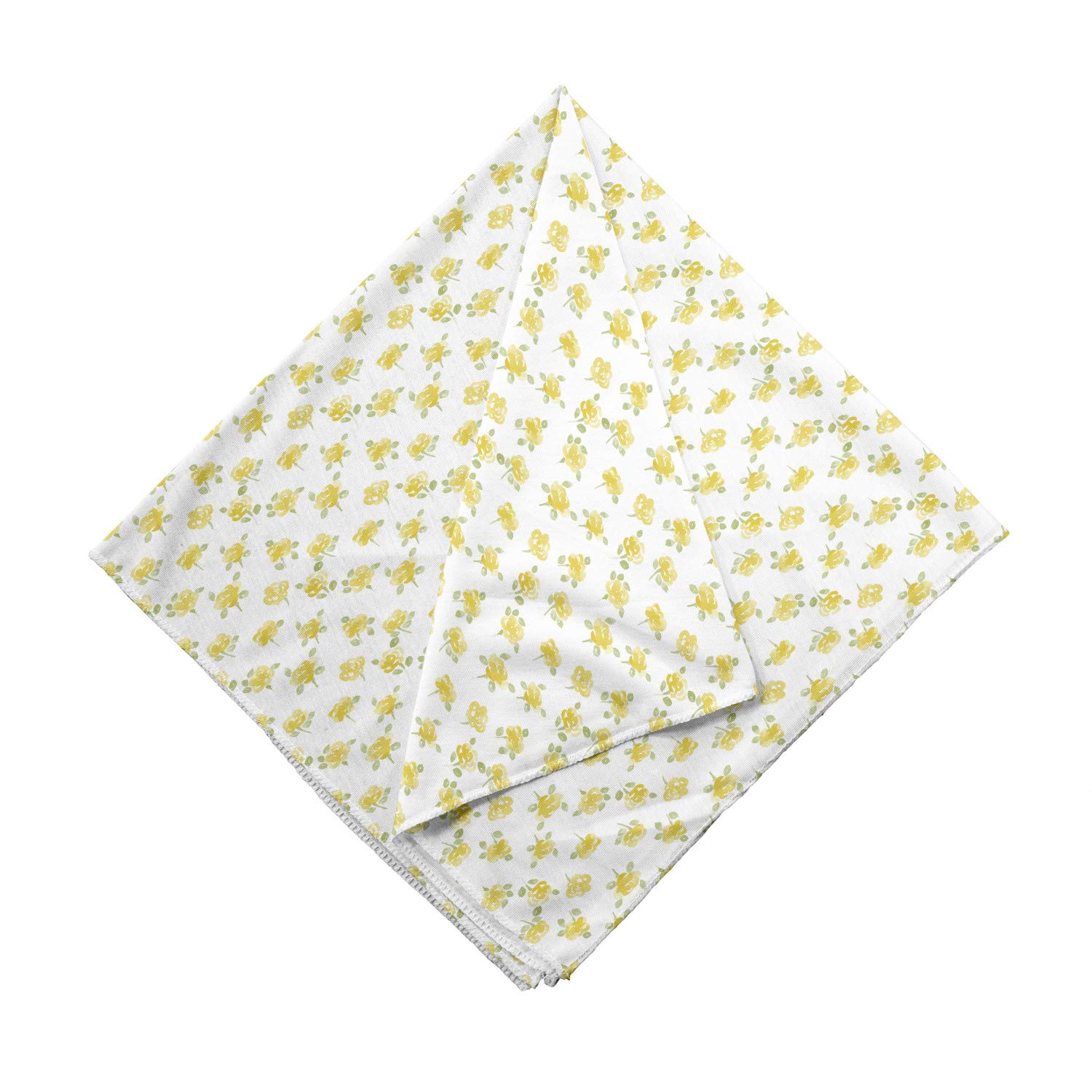 Ambesonne Floral Bandana Scarf - Blooming Rose Branches Design, Unisex Head Wrap & Neck Tie for Women & Men - Perfect for Outdoor Activities, Music Festivals & Fashion Accessories
