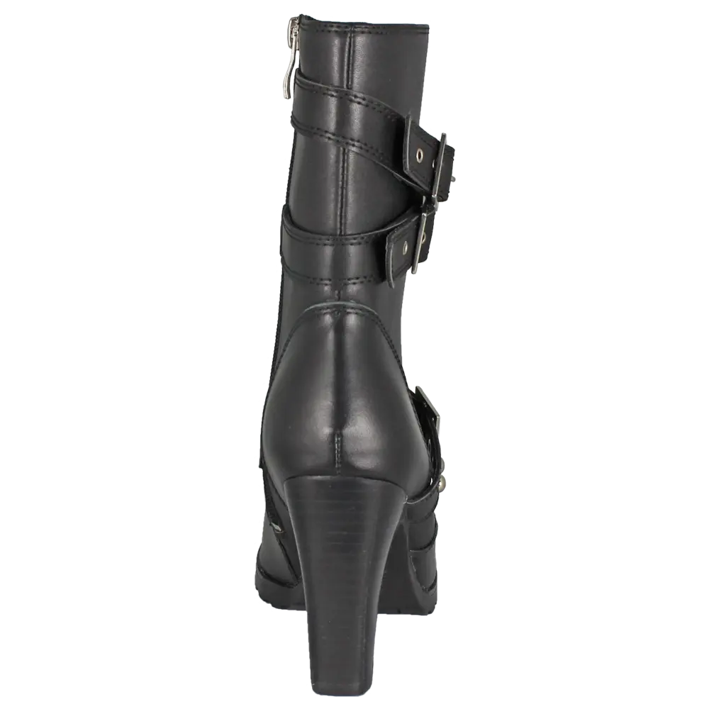 Ride Tec Women's 9.5 Inch High Heel Motorcycle Boots - Stylish & Comfortable Riding Boots for Women, Biker Fashion, Cruiser & Harley Davidson Motorcycles - Perfect for Daily Commute & Night Rides