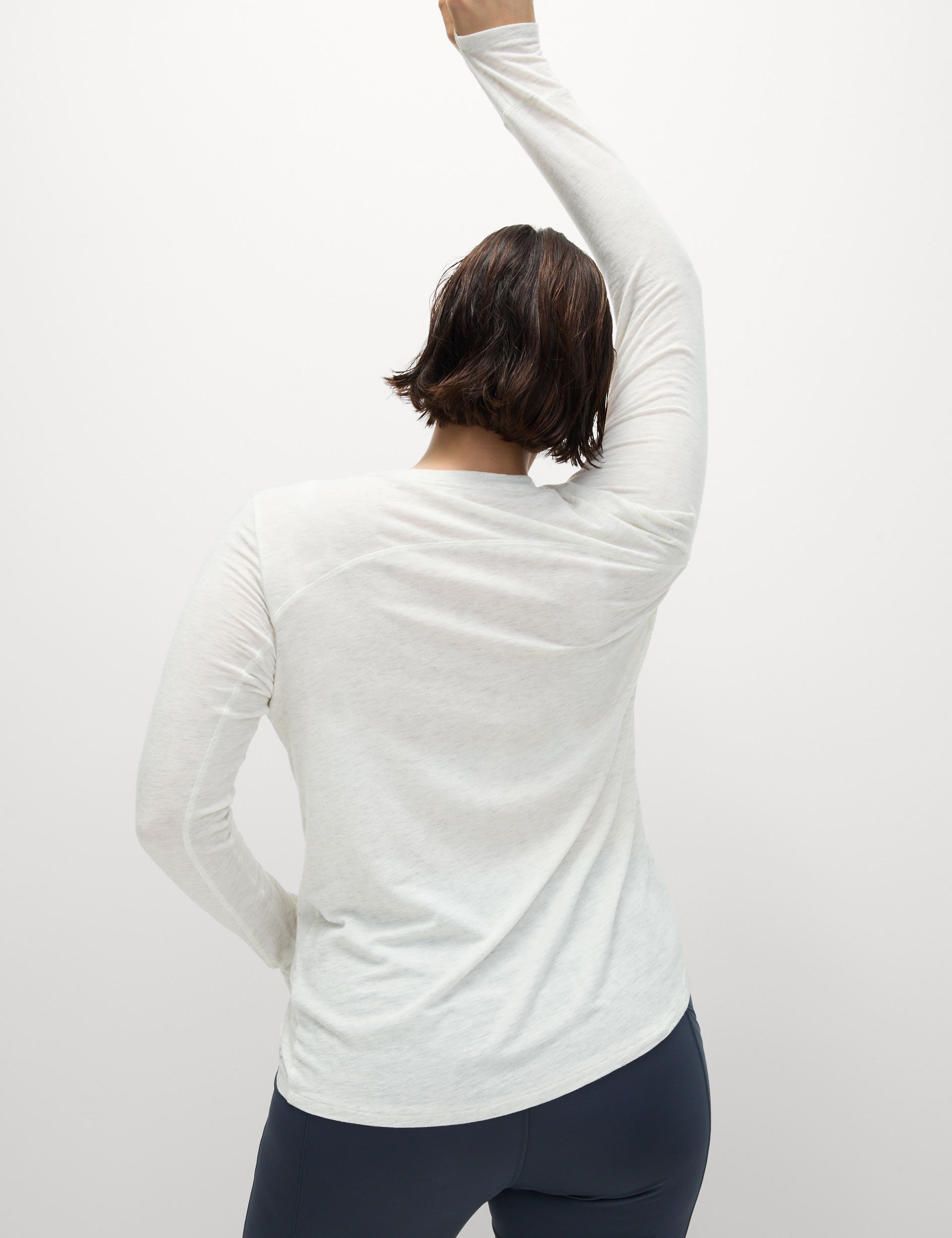 Merino Wool Crew Neck Walking Top for Women - Soft & Breathable Ivory Base Layer for Hiking, Running & Outdoor Activities