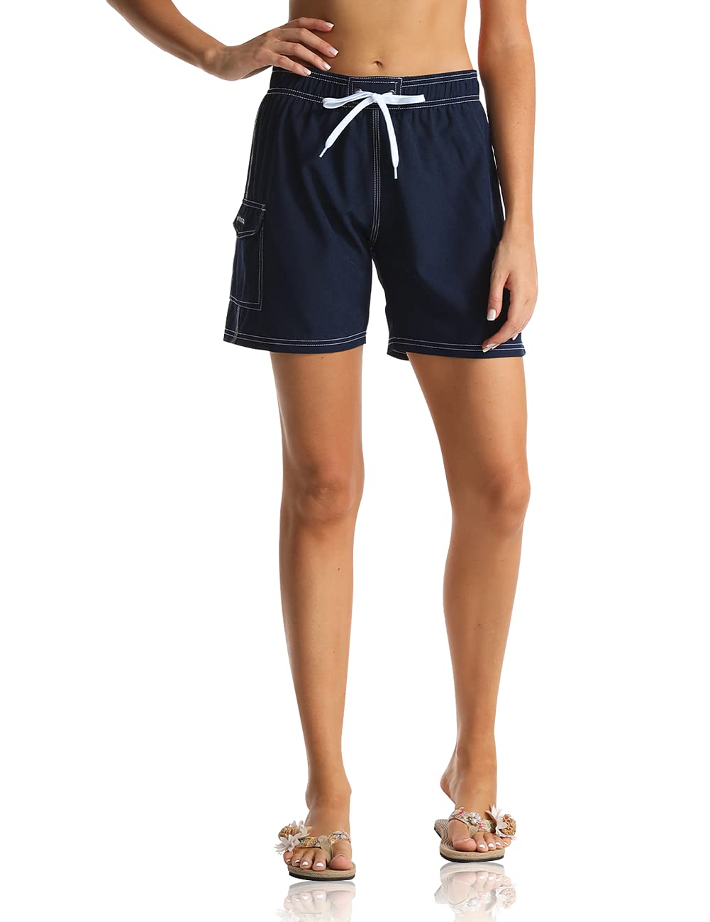 Unitop Women's Quick Dry Bathing Boardshorts Swim Shorts with Lining - Perfect for Swimming, Surfing & Beach Activities