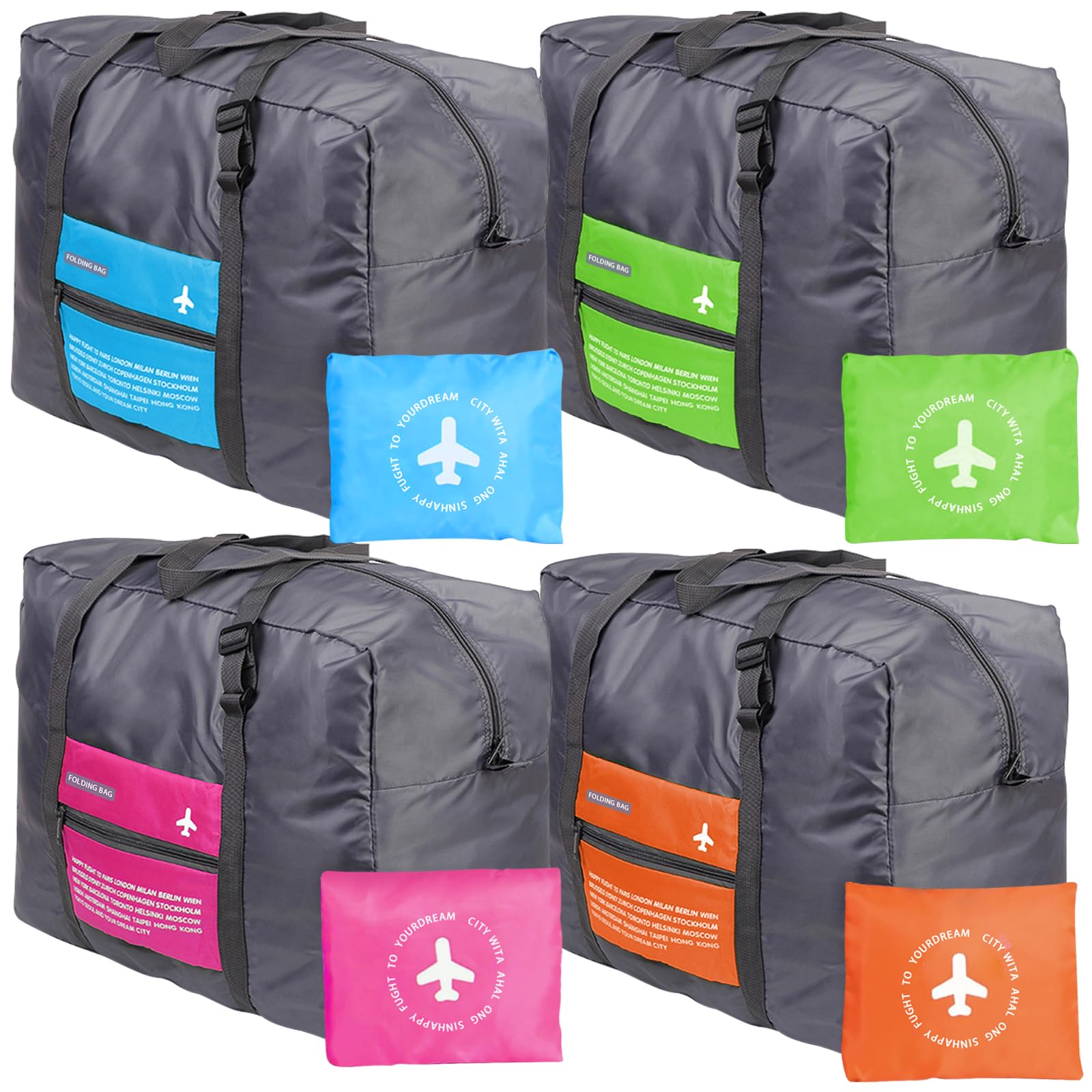 Foldable Travel Duffel Bag - Water Resistant Gym Tote & Carry On Luggage for Sports, Weekend Trips & Overnight Stays - Perfect for Workouts, Travel & Outdoor Adventures