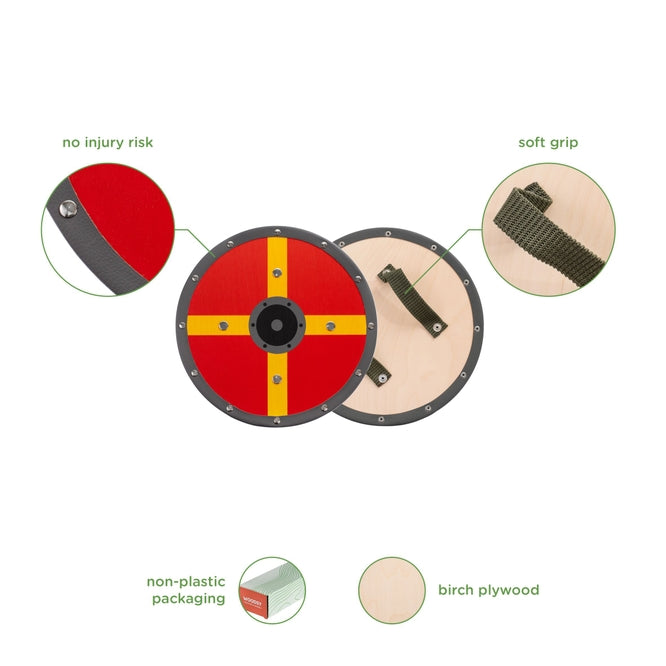 Wooden Sword and Round Shield Set for Kids - Medieval Knight Role Play Toy - Perfect for Costume, Halloween, and Pretend Play Adventures