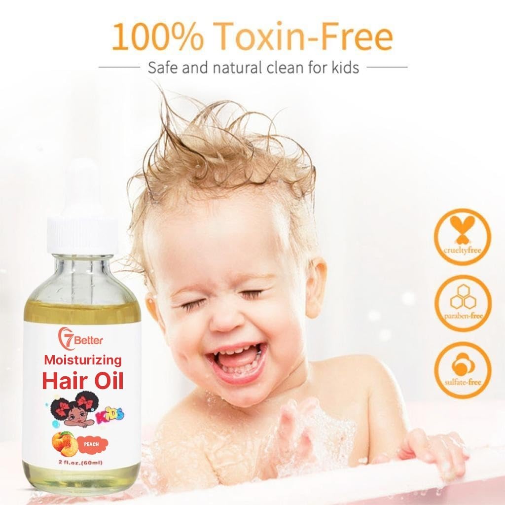 Natural Baby & Kids Hair Growth Serum with Black Seed Oil - Extra Strength Nourishing Treatment for Thicker, Fuller Hair | Gentle Formula for Daily Use at Home & Travel