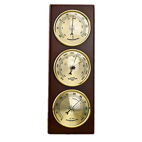 3 in 1 Wall Mount Weather Thermometer Barometer Hygrometer - Accurate Dial Pointer for Indoor/Outdoor Use - Perfect for Home, Office, Garden & Weather Monitoring Station