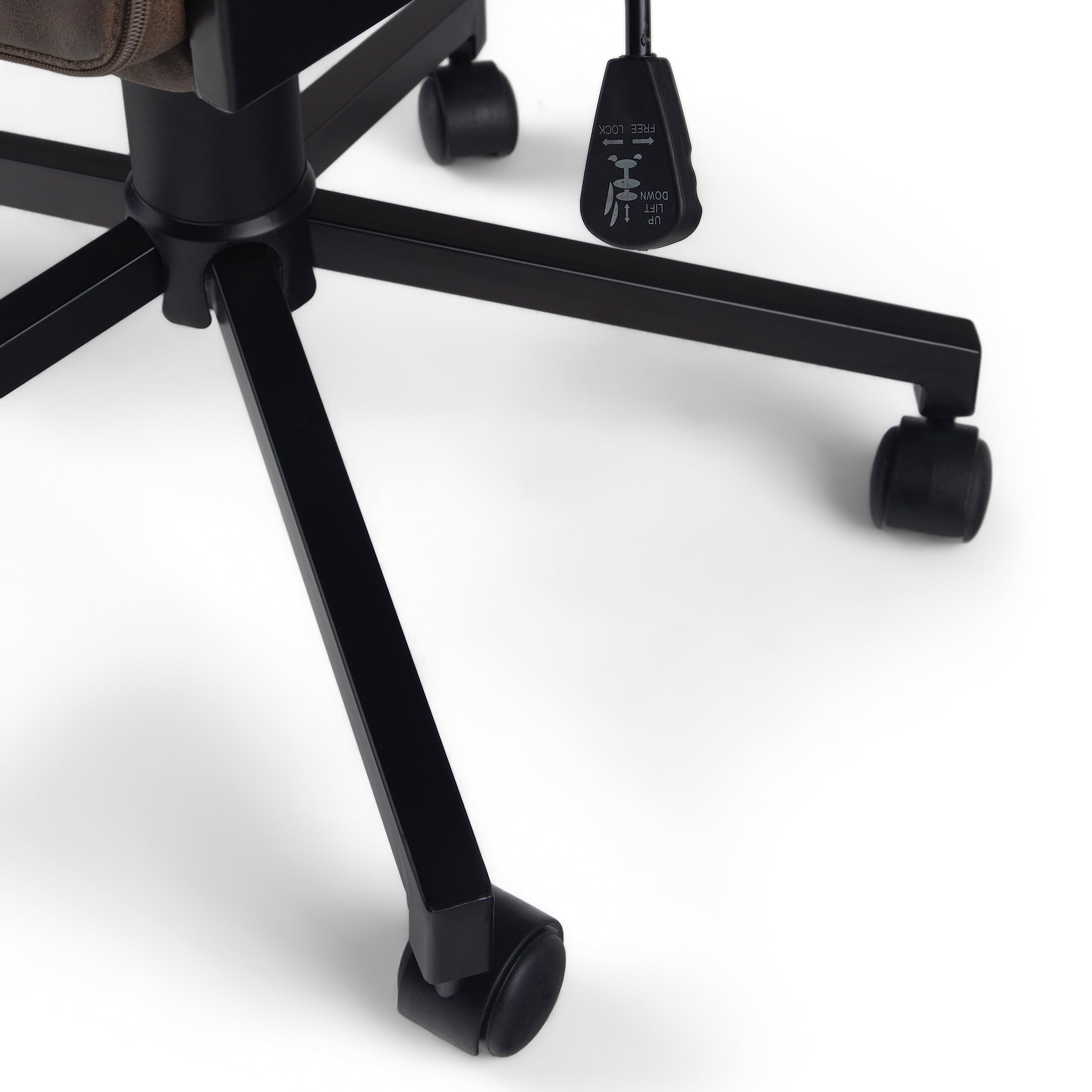 SIMPLIHOME Foley Swivel Adjustable Executive Office Chair - Distressed Brown Faux Leather Ergonomic Desk Chair with Lumbar Support for Home Office, Study & Workspace - Modern Computer Chair for Long Hours Sitting