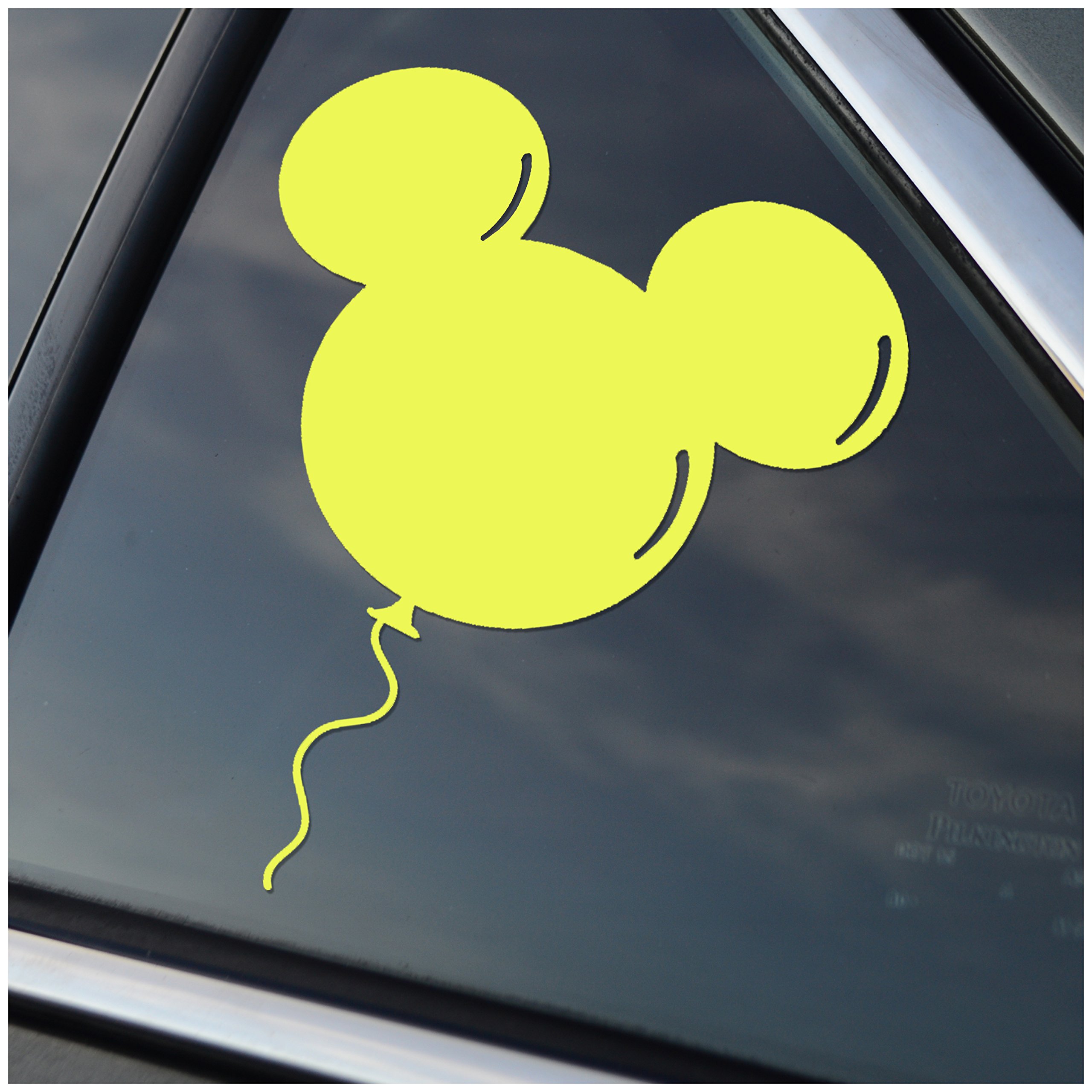 Yellow Mouse Head Balloon Vinyl Decal - Cute Car Window Stickers, Laptop Decoration & Party Supplies for Kids Birthday