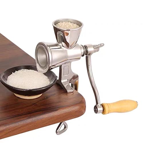 Premium Manual Grain Grinder for Corn, Coffee Beans, Nuts & Spices - Durable Stainless Steel Hand Mill for Fresh Flour & Powder - Perfect for Home Baking, Camping & Off-Grid Cooking