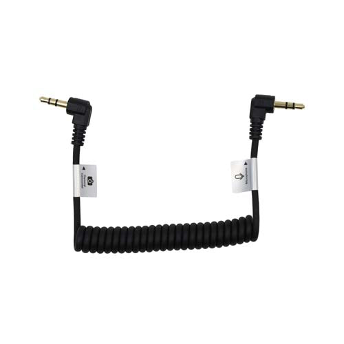 Promaster 3.5mm TRS Male Right Angle to 3.5mm TRS Male 8.5ft Coiled Audio Cable - Perfect for Studio Headphones, DJ Equipment & Musical Instruments