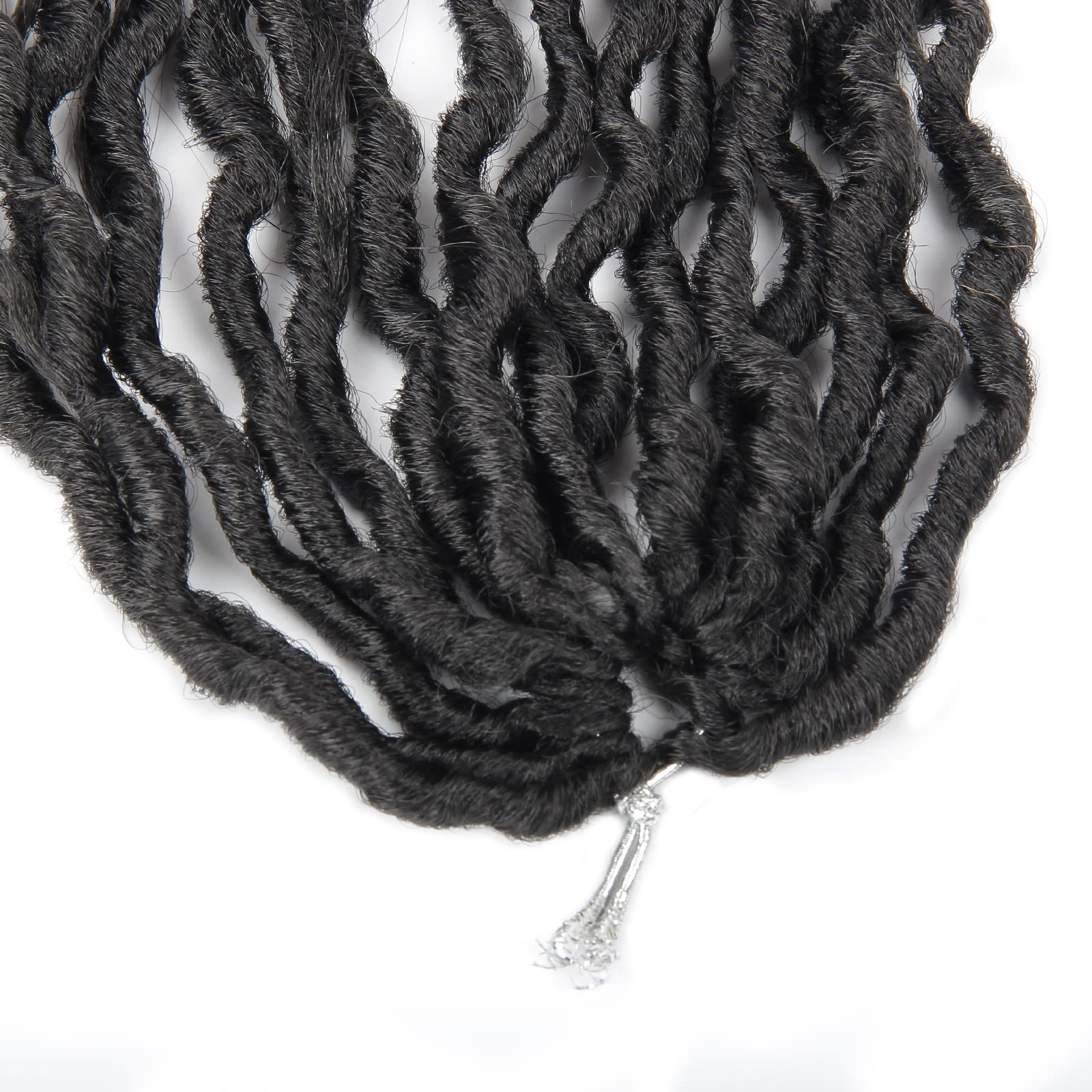6 Packs 26 Inch Goddess Locs Crochet Hair - 1B Black Curly Faux Locs Braiding Hair for Women | Perfect for Boho, Hippie, and Protective Styles | Salon-Quality Synthetic Hair for Natural Look & Easy Styling
