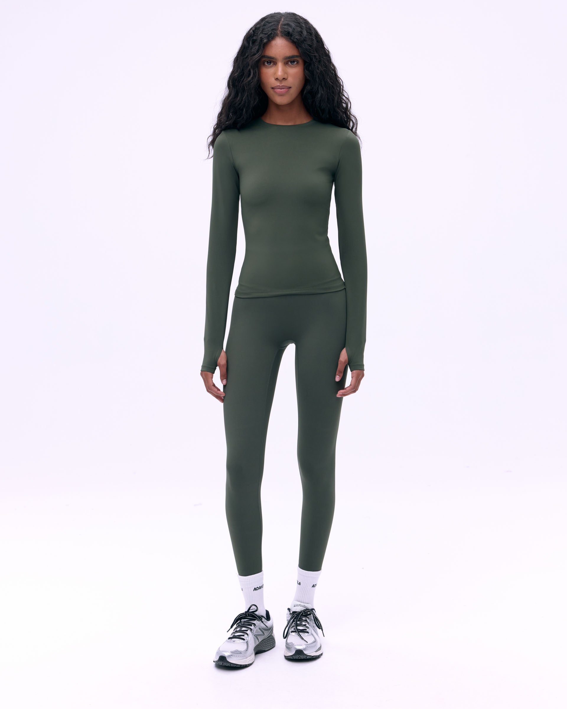 Premium High-Waisted Yoga Leggings for Women - Dark Olive Green, Comfortable & Stretchy Workout Pants for Running, Gym & Lounge