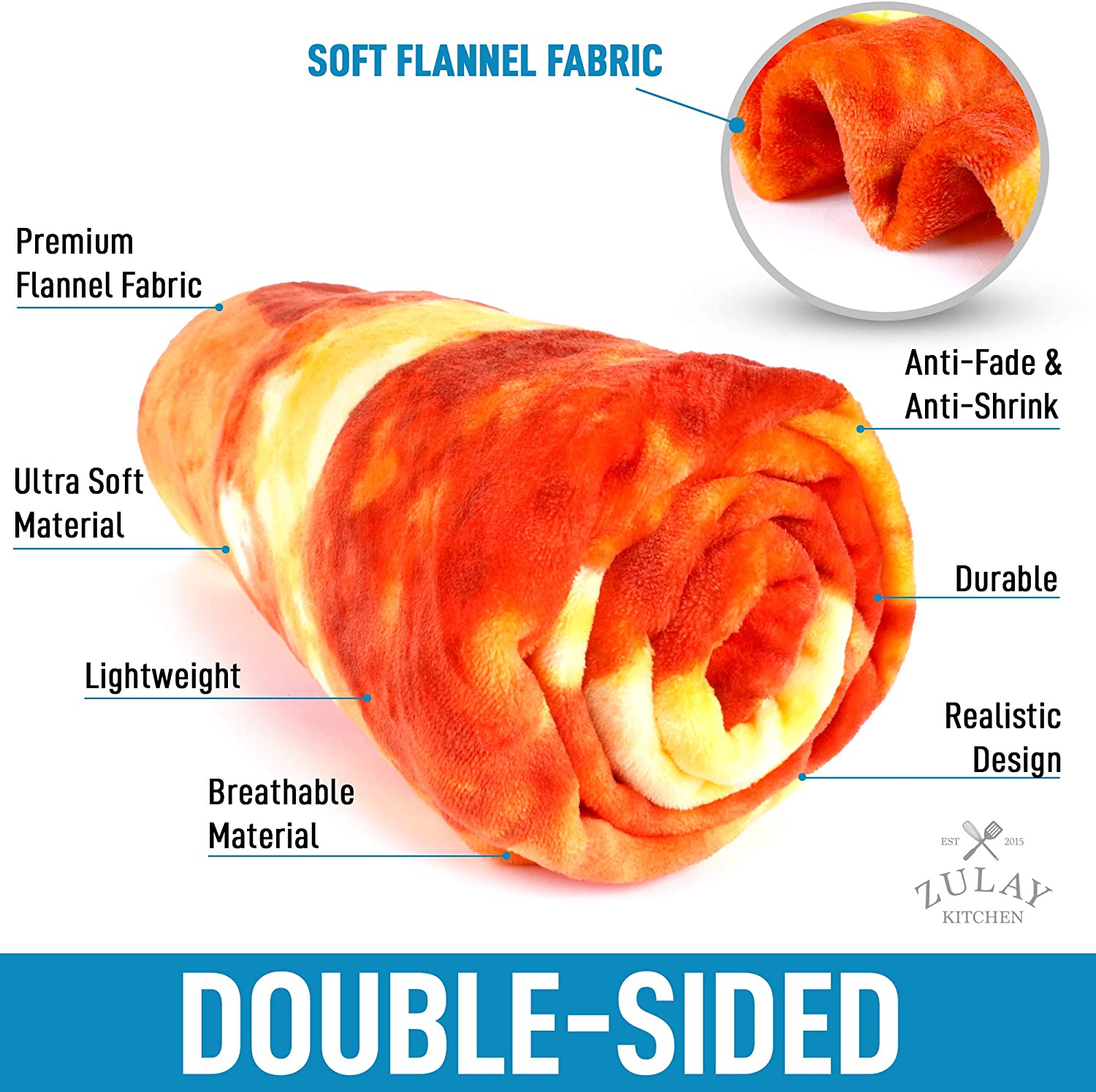 60 Inch Giant Loaded Pizza Blanket - Extra Large Soft Fleece Throw Blanket for Pizza Lovers - Perfect for Movie Nights, Camping & Cozy Home Decor
