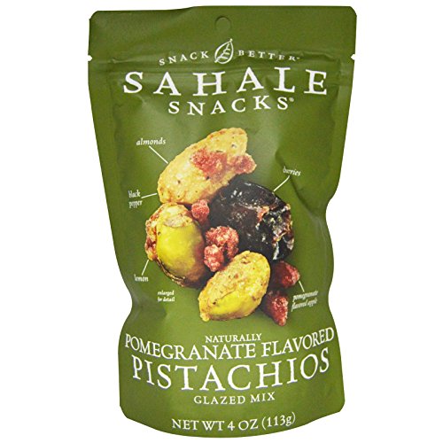 Sahale Snacks Glazed Pomegranate Pistachios Mix - Natural Flavored Healthy Snacks, 4 oz (Pack of 2) - Perfect for On-the-Go, Office Snacking & Healthy Lifestyle