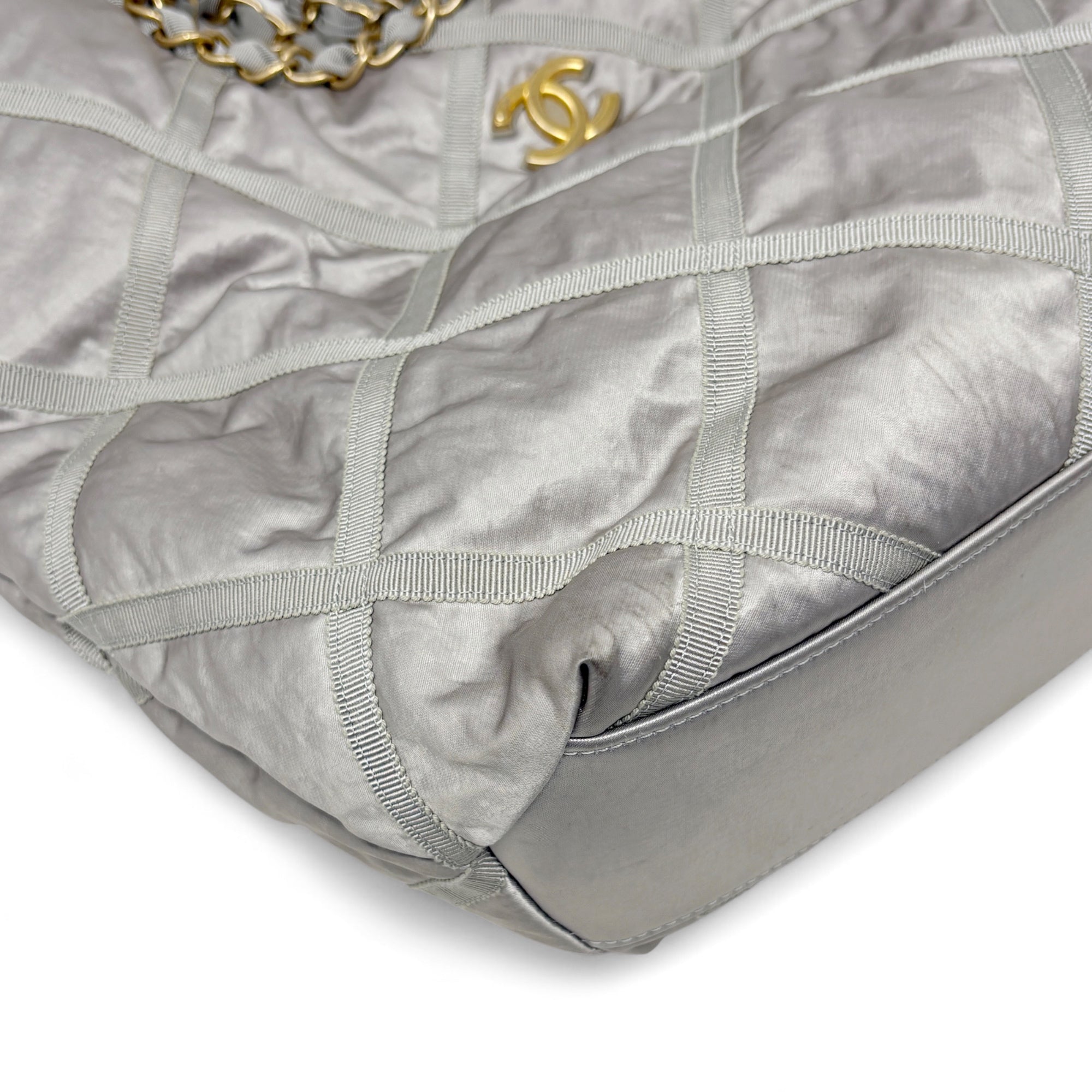 Chanel Silver Maxi Lifestyle Shopping Tote Bag - Luxury Designer Handbag for Women | Perfect for Work, Travel & Everyday Use