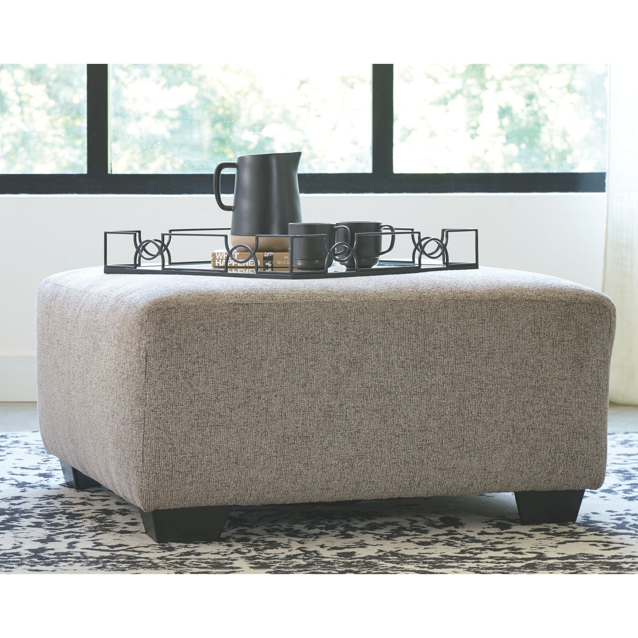 Ballinasloe Oversized Accent Ottoman - Large Round Storage Footrest Pouf with Tufted Design for Living Room, Bedroom & Home Decor